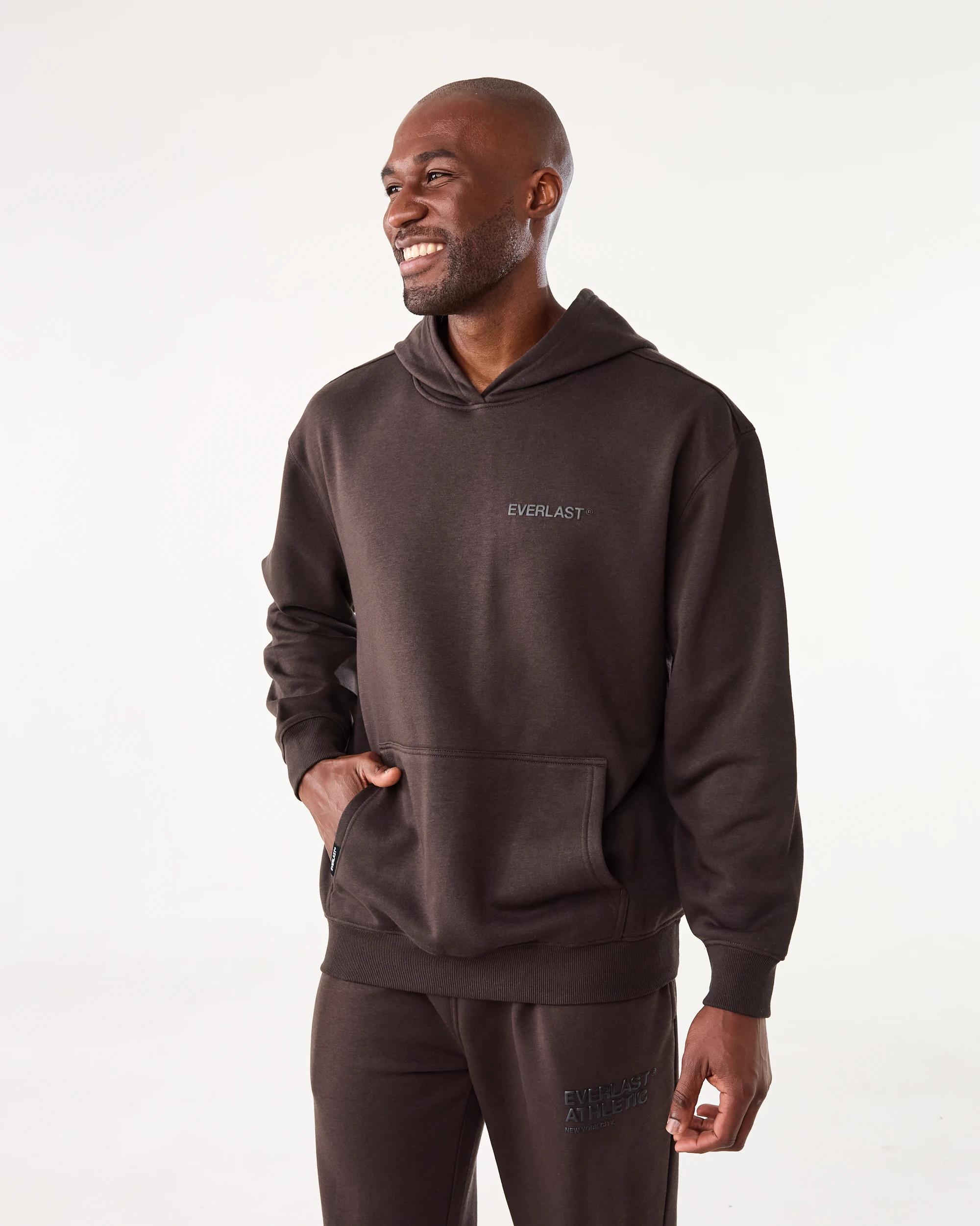 2 Everlast Mens Oversized Hoodie Choc Brown, 2 of 9