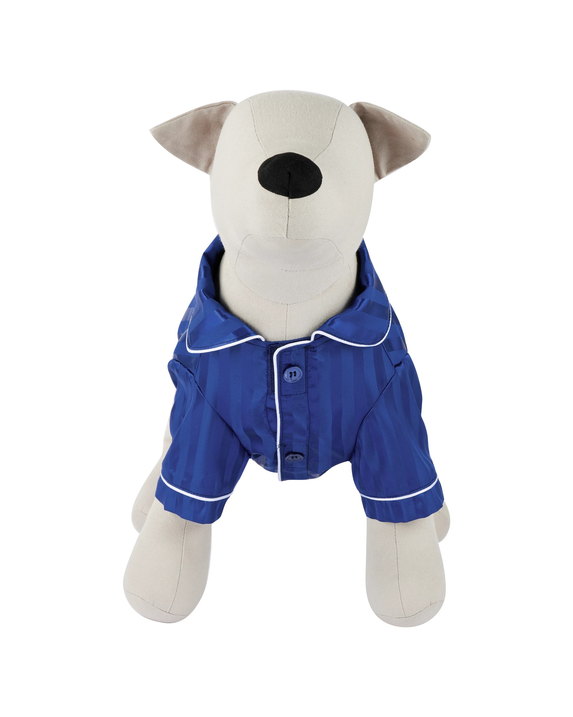 8 Pet Satin Stripe Pyjamas - Medium, Navy, 8 of 9