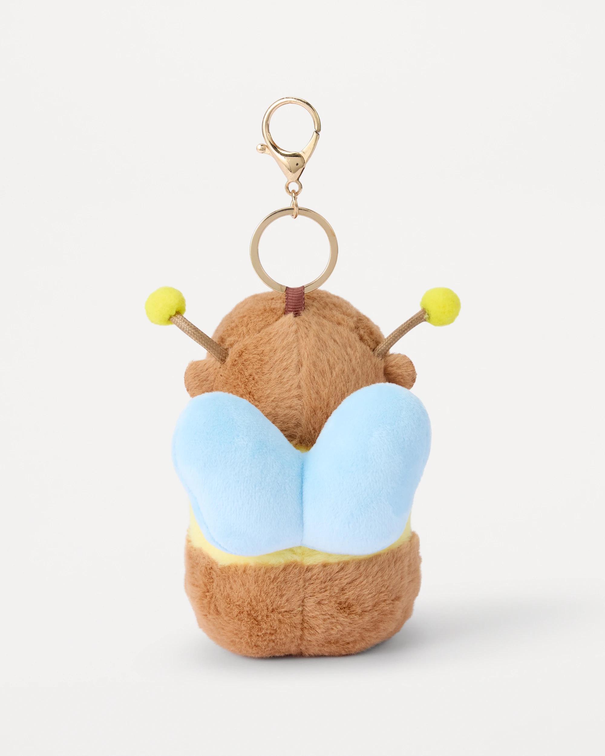 3 Bee Capybara Charm Keyring - Brown and Gold Tone Brown, 3 of 4