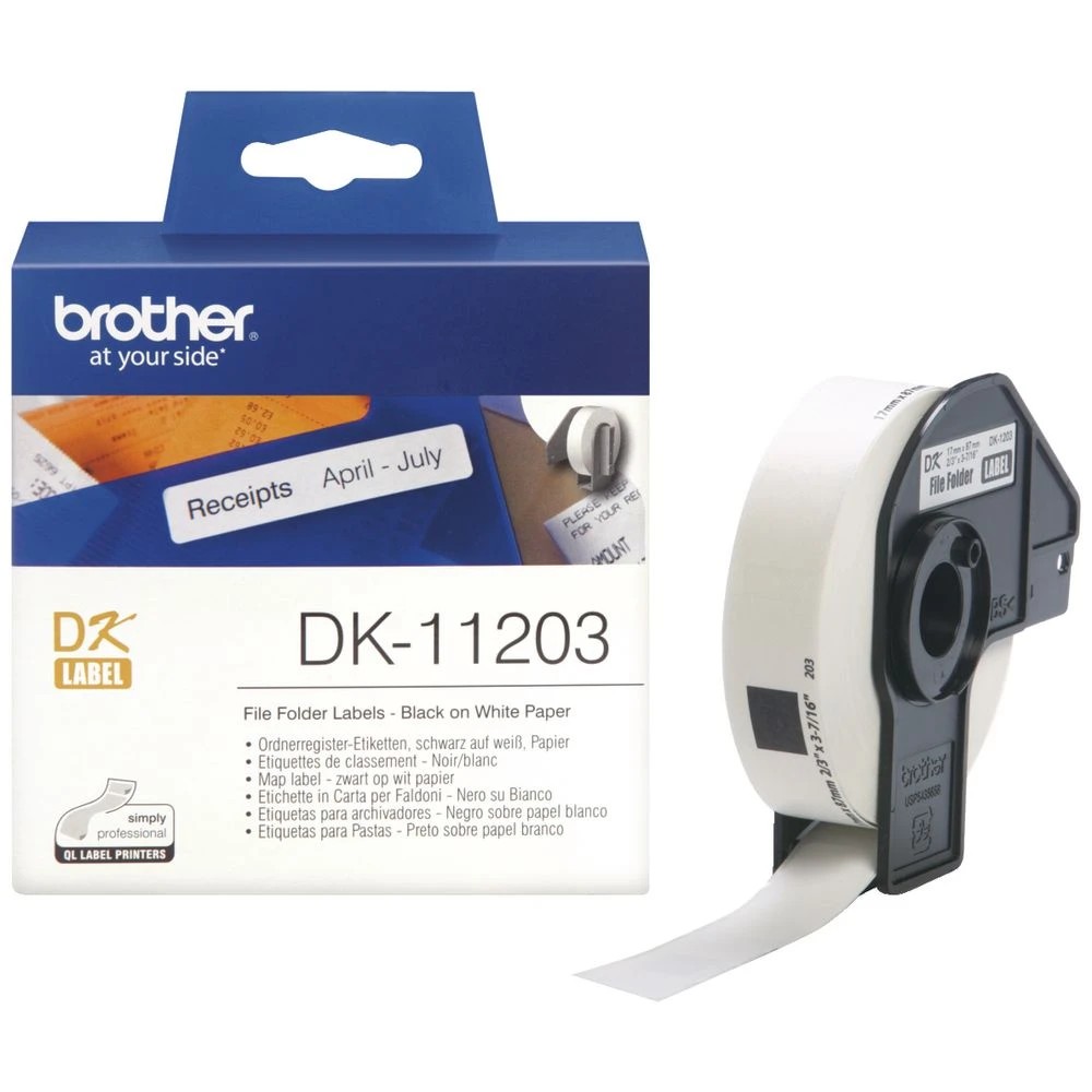 2 Brother DK 11203 Labels File Folder 17 x 87mm Black on White, 2 of 2
