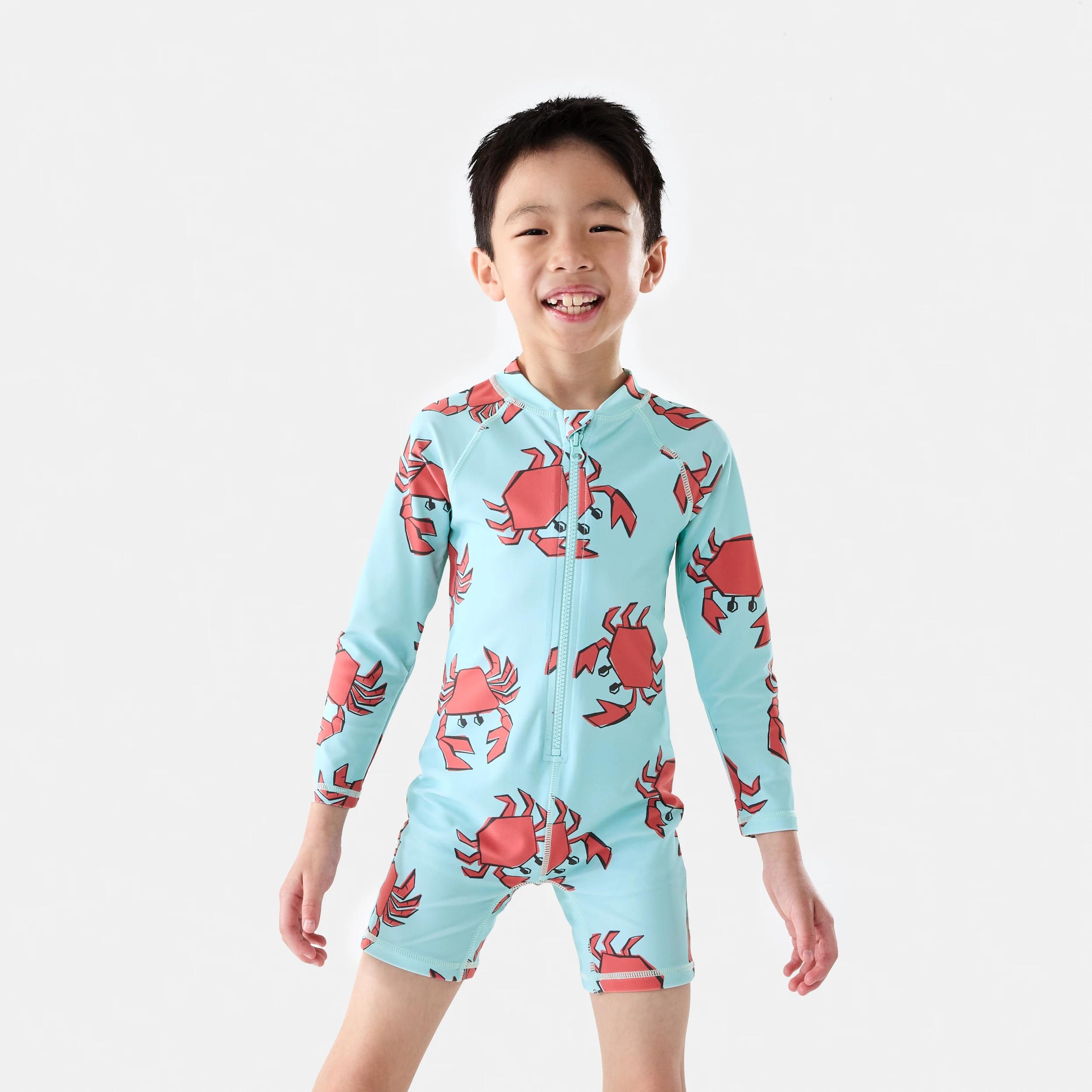 1 Long Sleeve Swimsuit COOL CRABS SWIM DUSTY EGGSHELL, 1 of 4