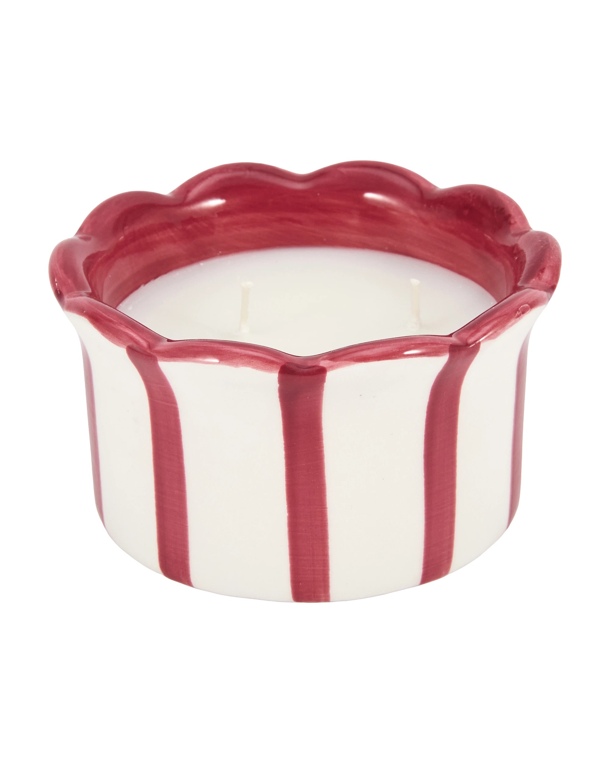 2 Berry Echo Stripe Ceramic Soy Blend Scented Candle, 2 of 5