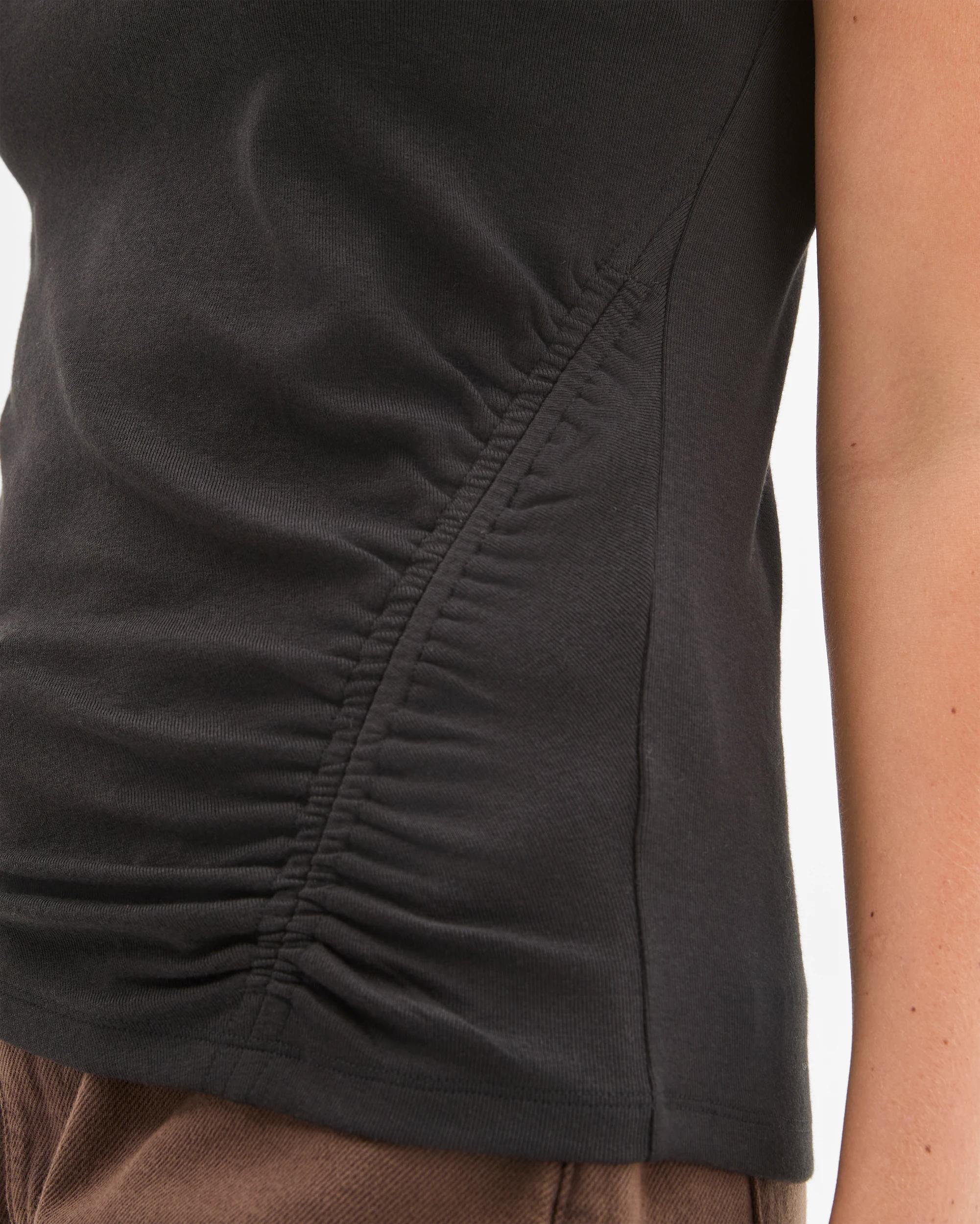 4 Target Australian Cotton Blend Soft Touch Front Gathered Seam T-Shirt BLACK, 4 of 6