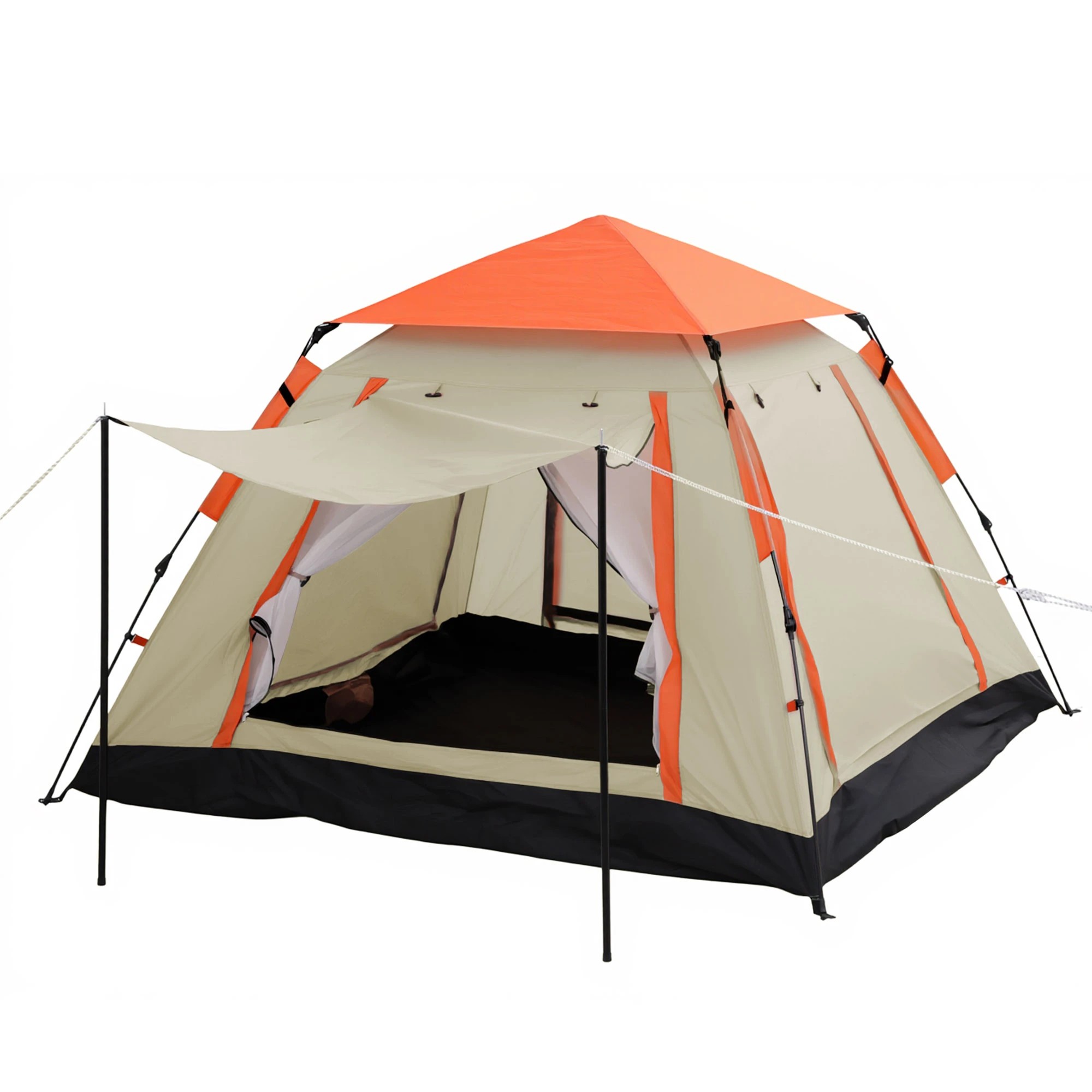 1 Weisshorn Pop Up Camping Tent 3-4 Person Automatic Tent Instant Setup Waterproof - Beige, 1 of 9