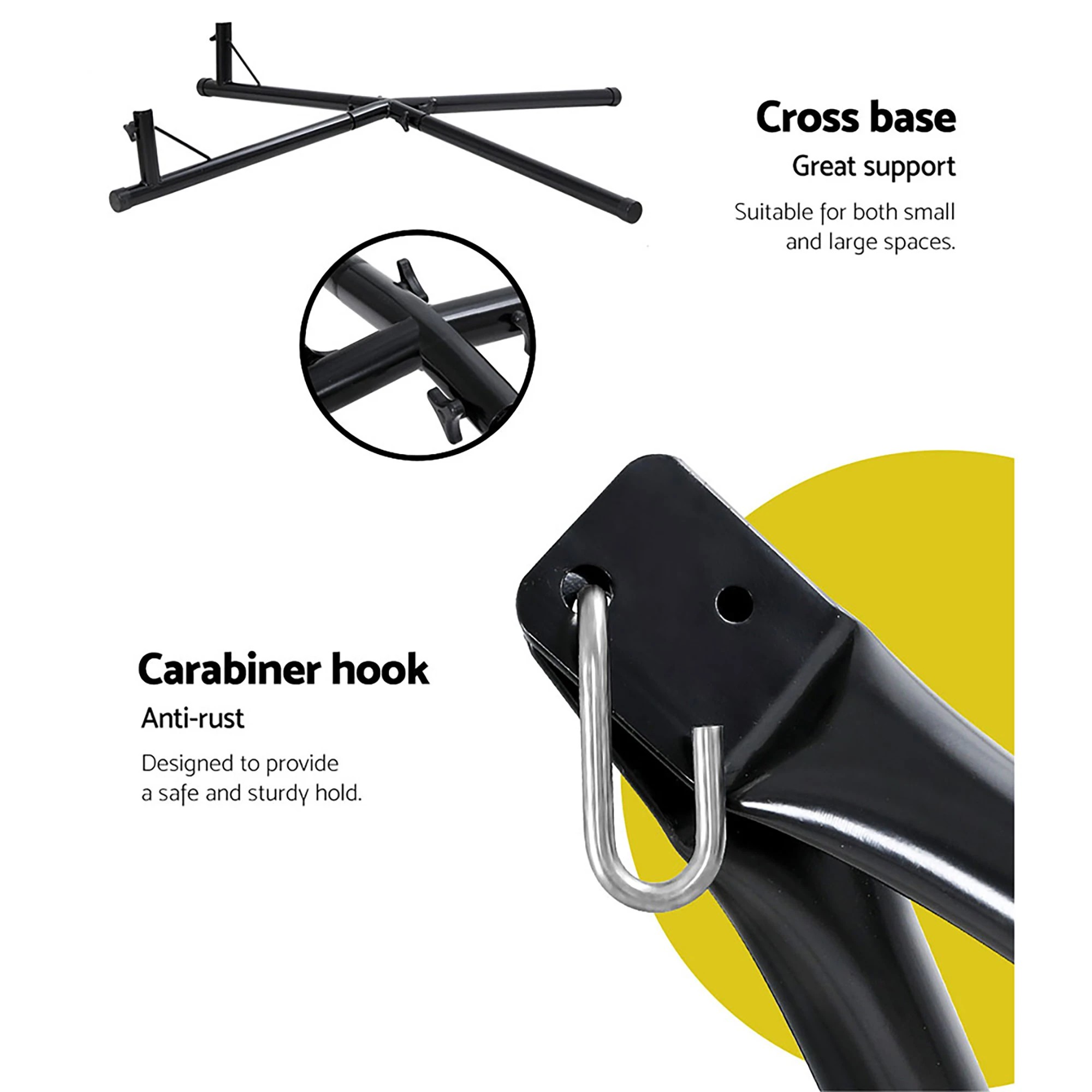 4 Gardeon Hammock Chair Nest Web Outdoor Swing with Steel Stand 100cm - Multi, 4 of 6