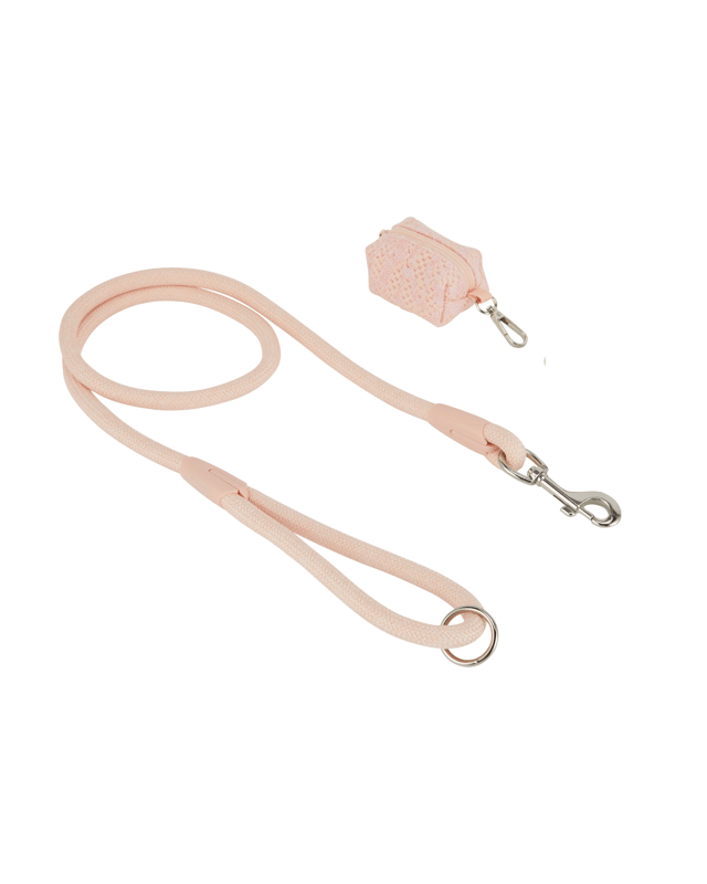 Pet Pink Knit Lead and Poo Bag Ho