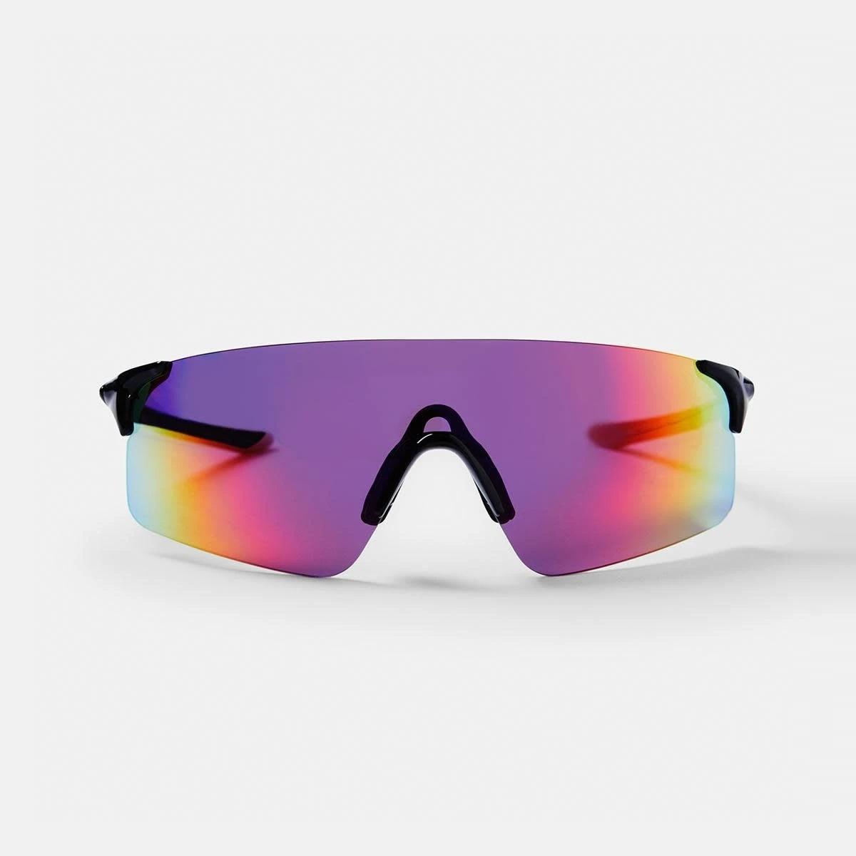 1 Sports Full Shield Sunglasses MIRROR BLACK, 1 of 6