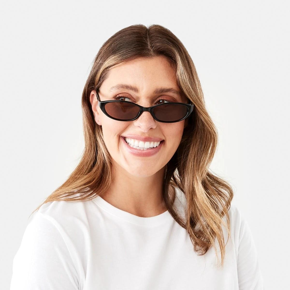 5 Thin Cat Eye Sunglasses Black, 5 of 6