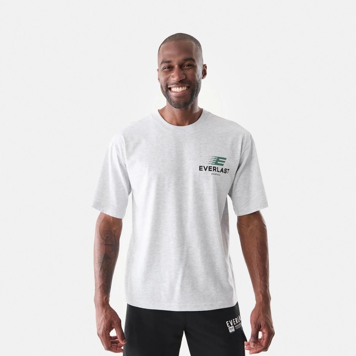 1 Everlast Mens Oversized T-shirt White Marl, 1 of 7