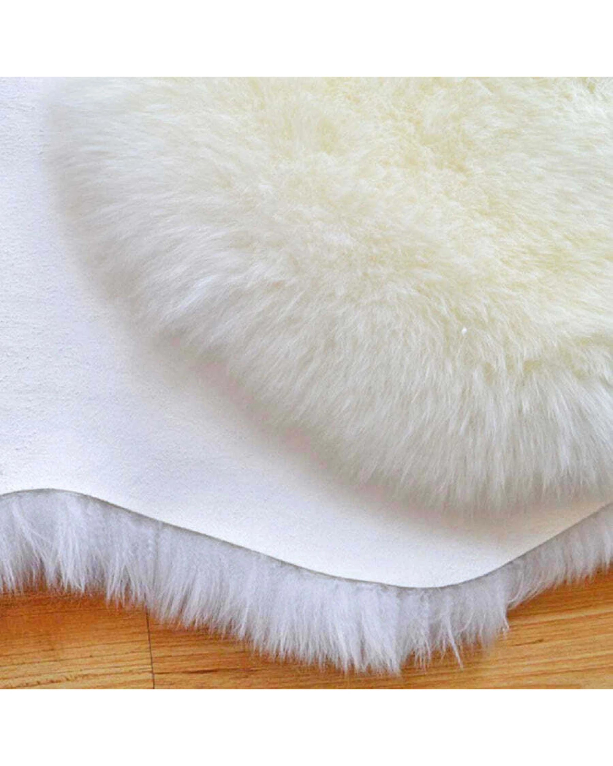 5 BR Home Genuine Sheepskin Wool Rug in White Large, 5 of 8