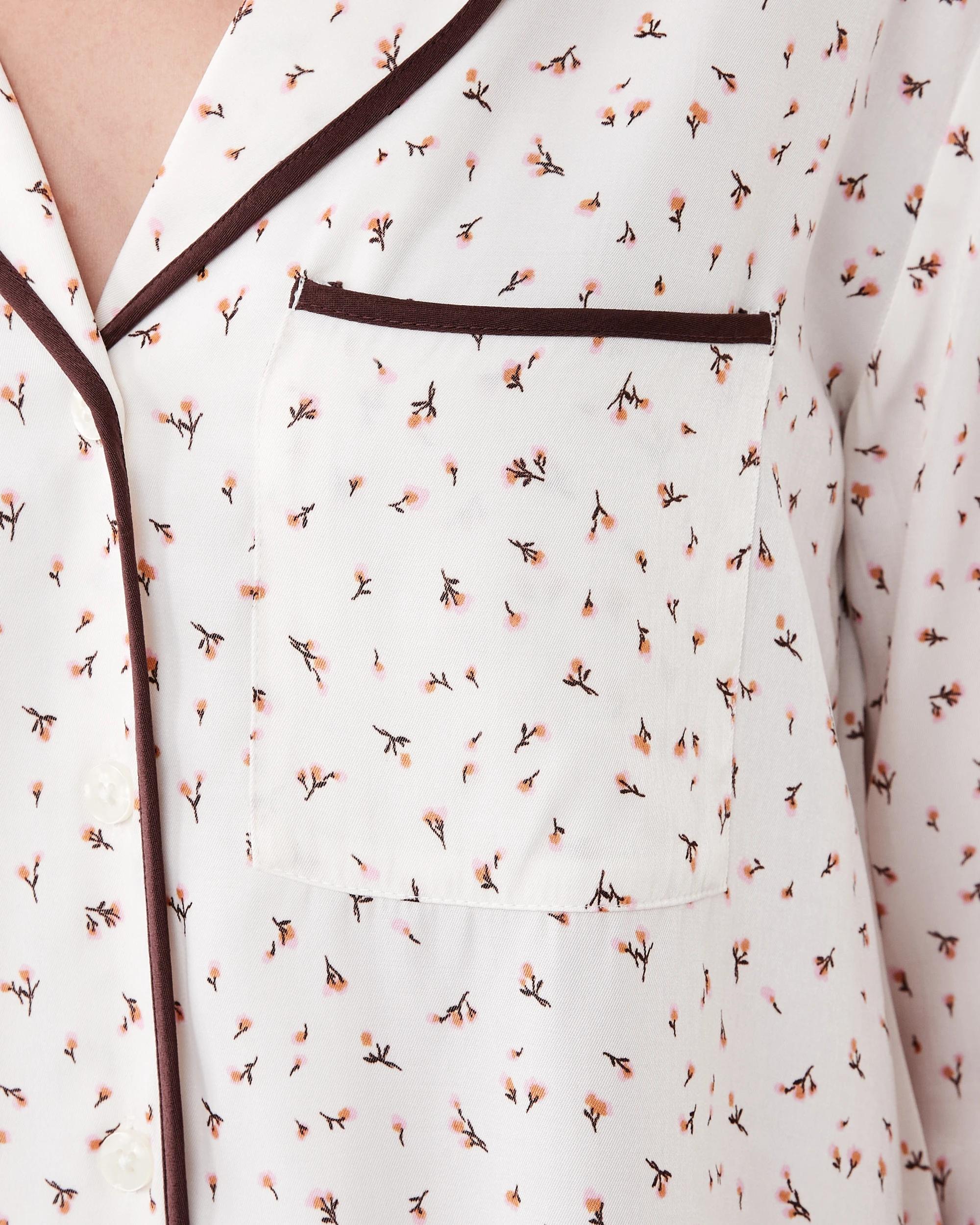 6 Matte Satin Long Sleeve Top and Pants Pyjama Set Ditsy Frl, 6 of 8