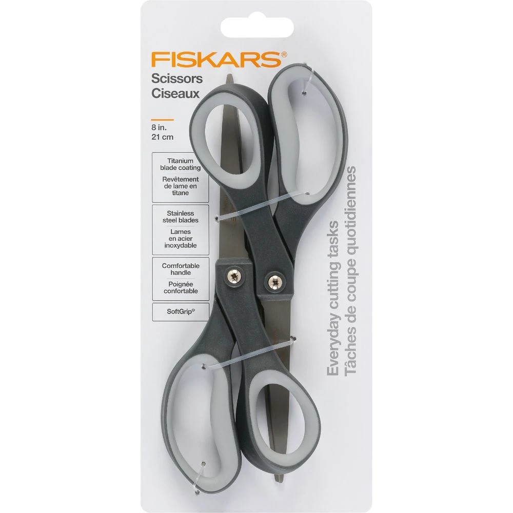 3 Fiskars Soft Grip Titanium Scissors 8"/20cm 2 Pack, 3 of 3