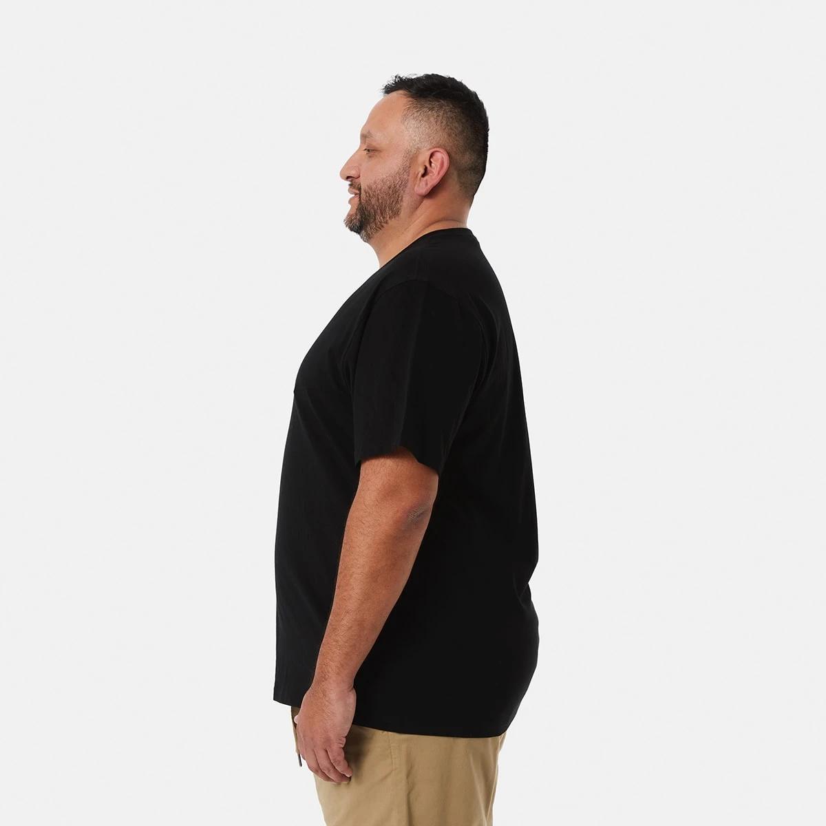 2 Men's Larger Size Basic Short Sleeve T-shirt Black, 2 of 7