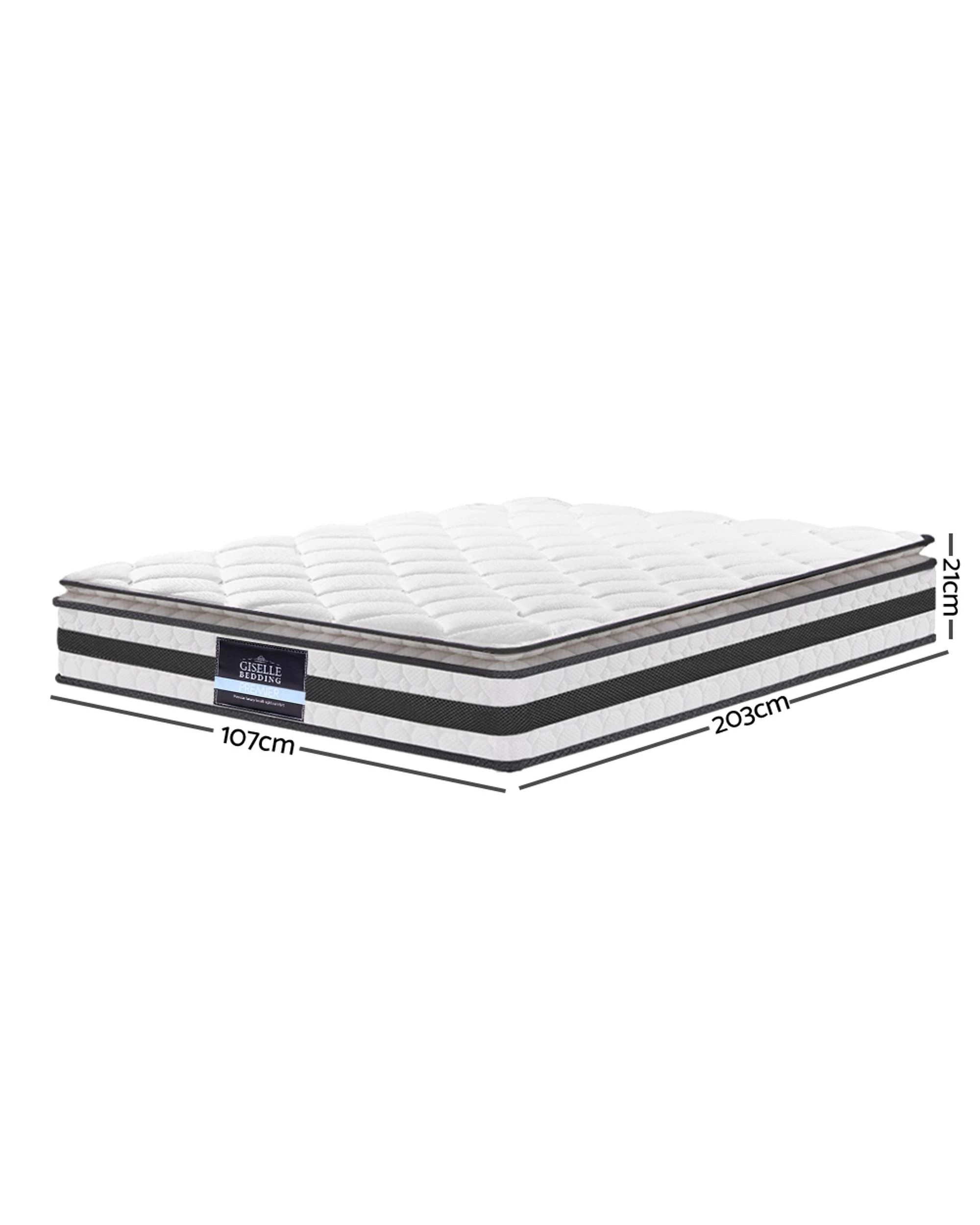 1 Giselle Bedding 21cm Mattress Pillow Top King Single
 - White, 1 of 3