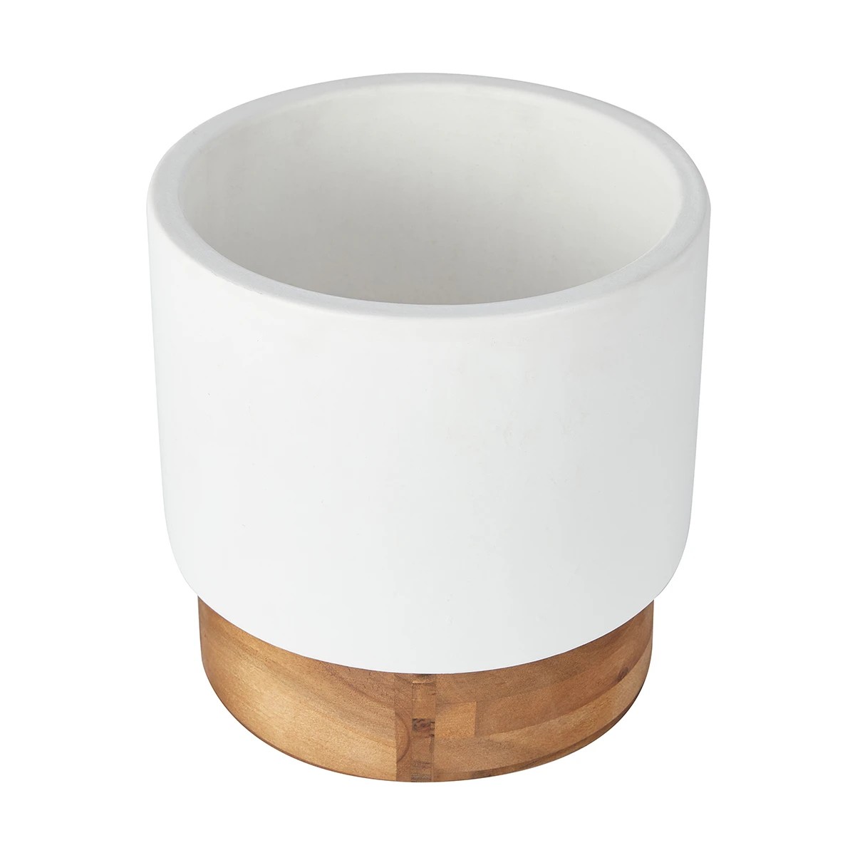 4 White Planter with Timber Base, 4 of 6