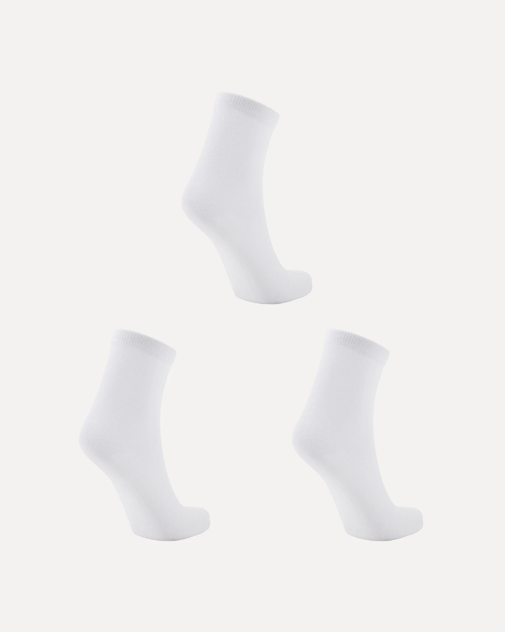 2 3 Pack Casual Quarter Crew Socks White, 2 of 3
