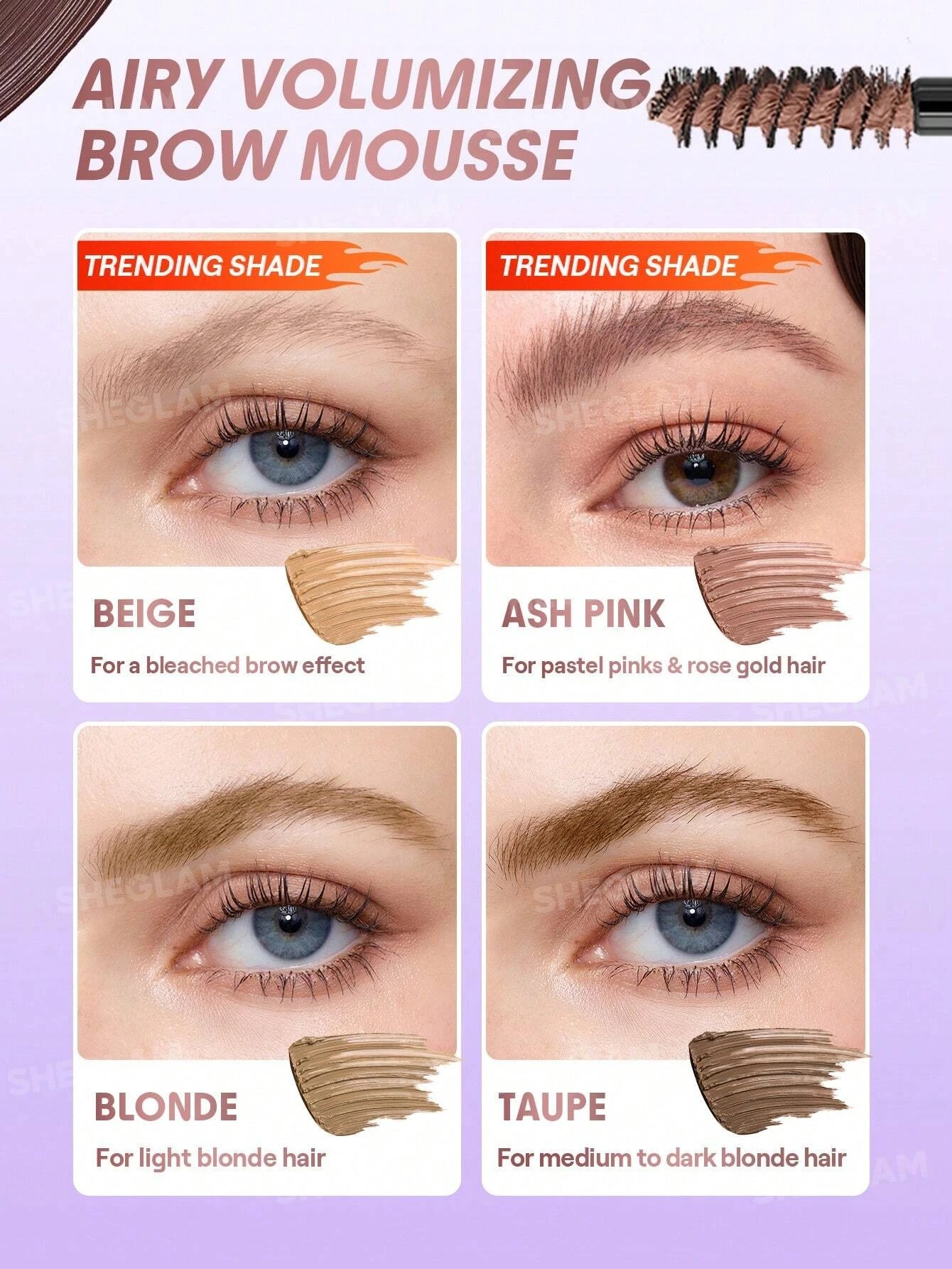 3 SHEGLAM Airy Tinted Volumizing Brow Mousse - Beige, 3 of 5