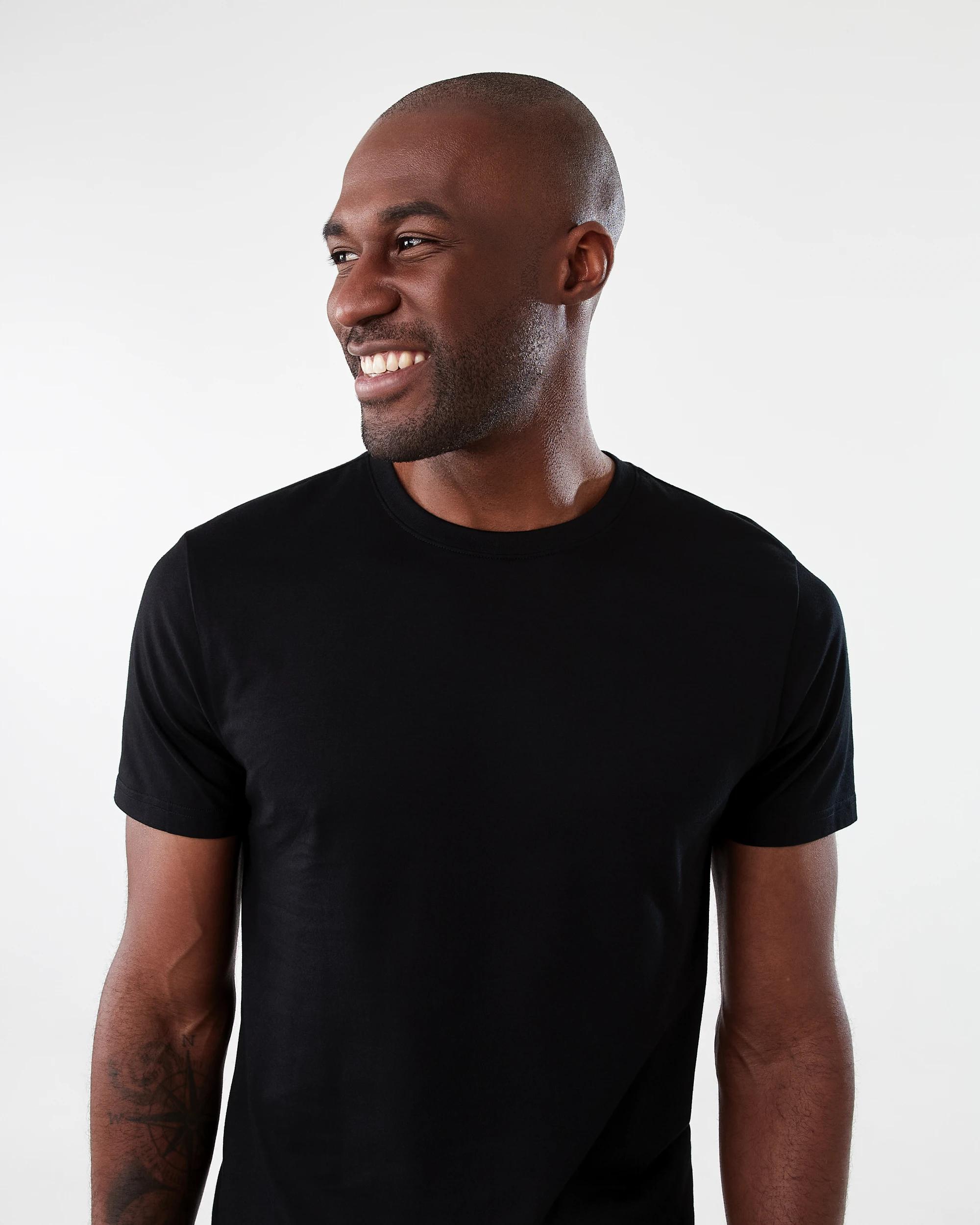 4 Australian Grown Cotton Longline T-shirt Black, 4 of 6