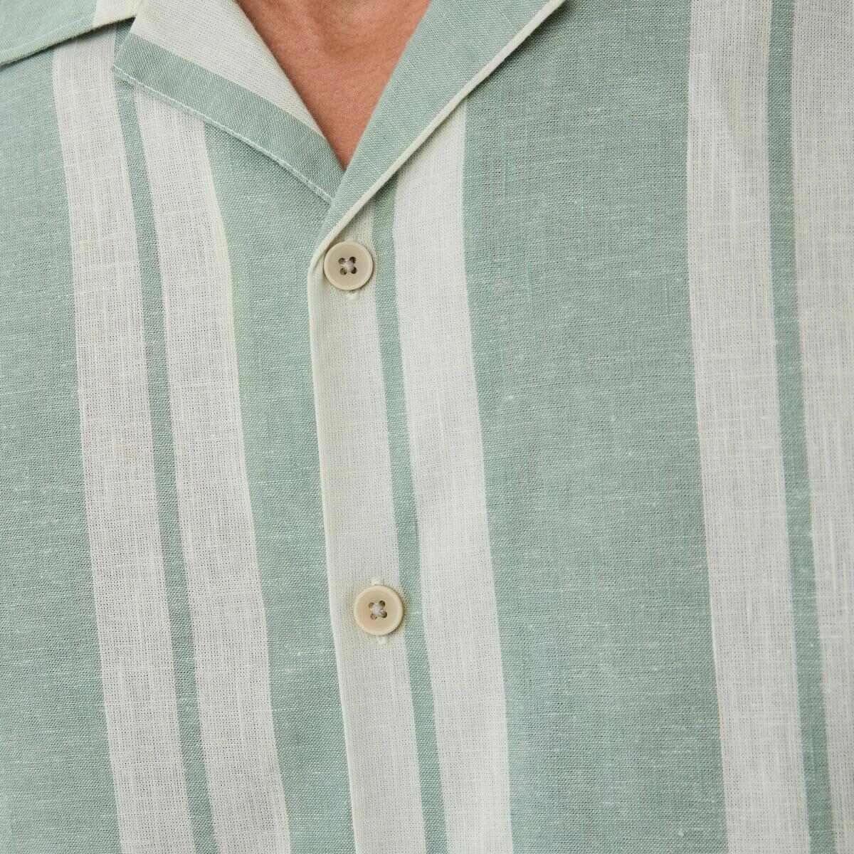 5 Short Sleeve Cotton Linen Stripe Shirt LILY STRIPE, 5 of 5