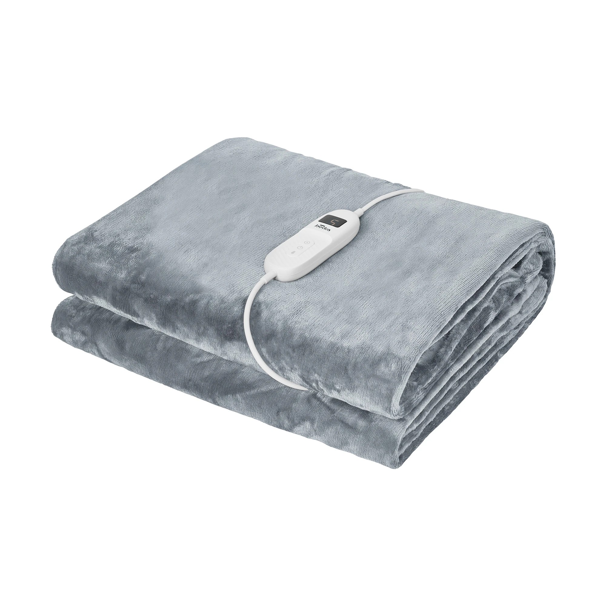 1 Bedra Bedding Electric Throw Rug Washable Heated Blanket Flannel Winter Warm Light - Single Bed - Grey, 1 of 10