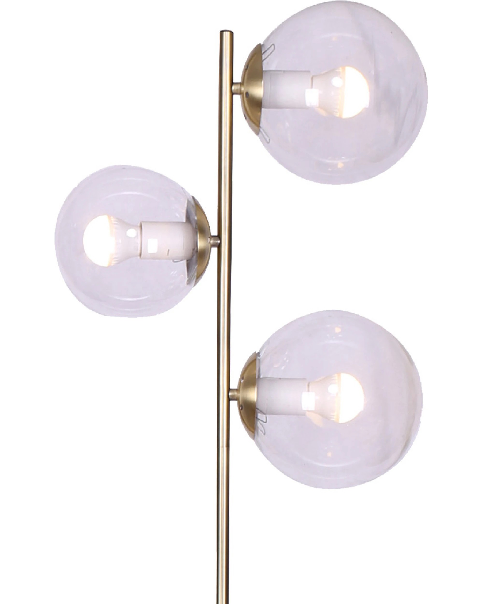 10 Sarantino 3-Light Gold Metal Floor Lamp with Glass Shades, 10 of 10