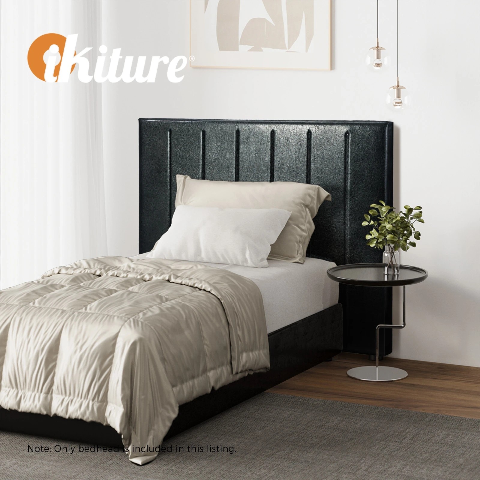 5 Oikiture Bed Frame Headboard King Single Size Head Bedhead
 - Black, 5 of 10