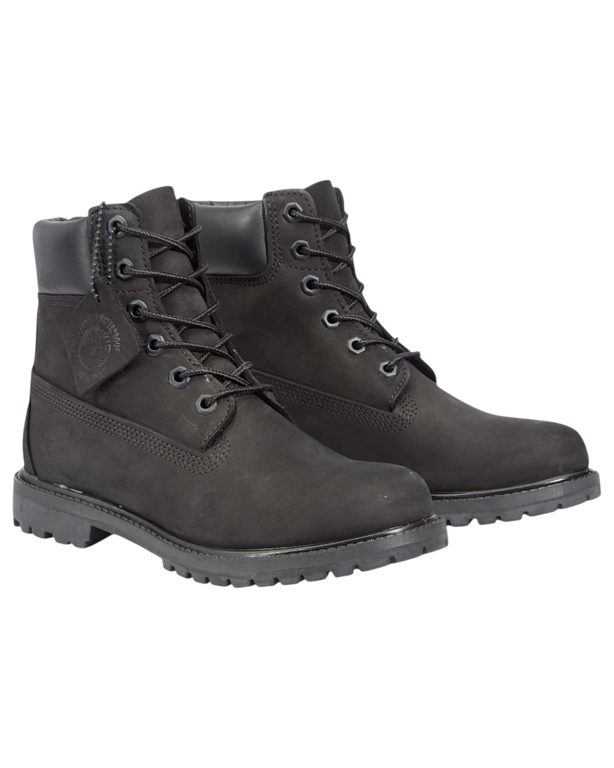2 Timberland Womens 6-Inch Premium Black Nubuck Waterproof Boots BLACK, 2 of 7