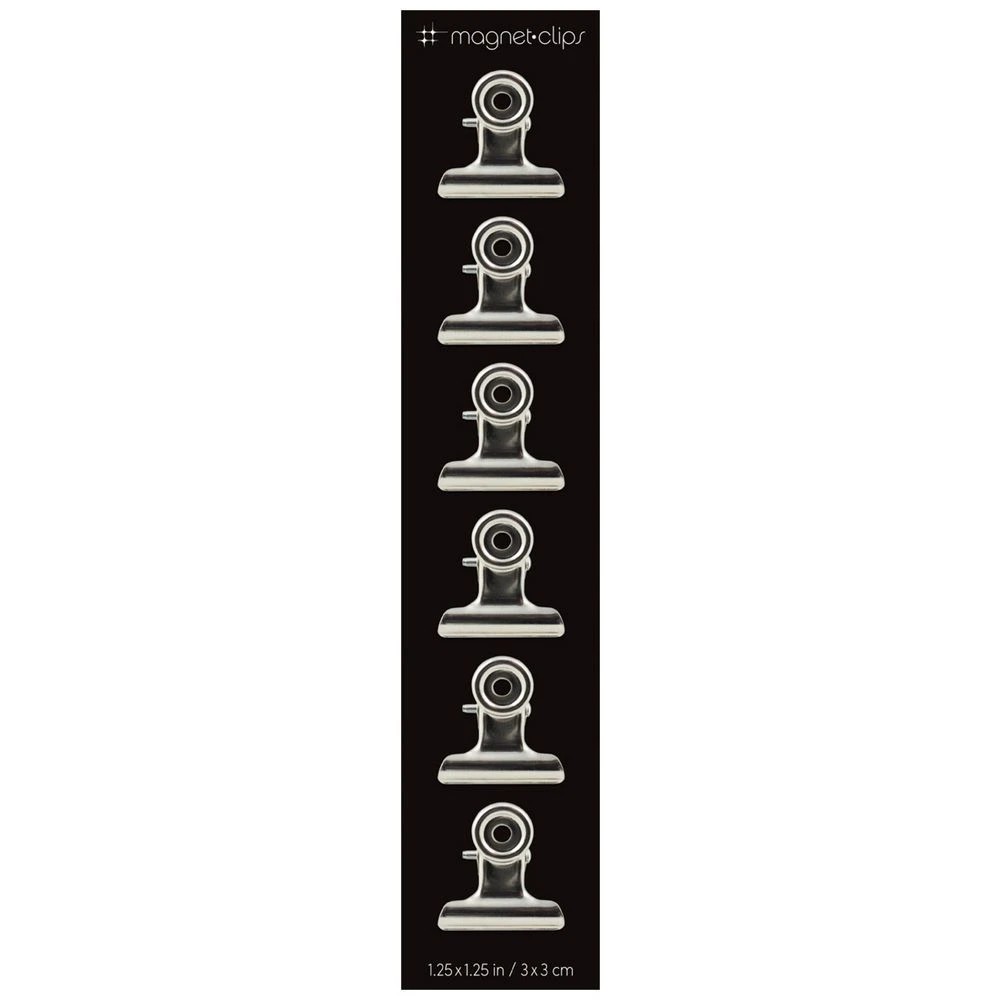 1 Three By Three Magnetic Clips Medium Silver 6 Pack, 1 of 2