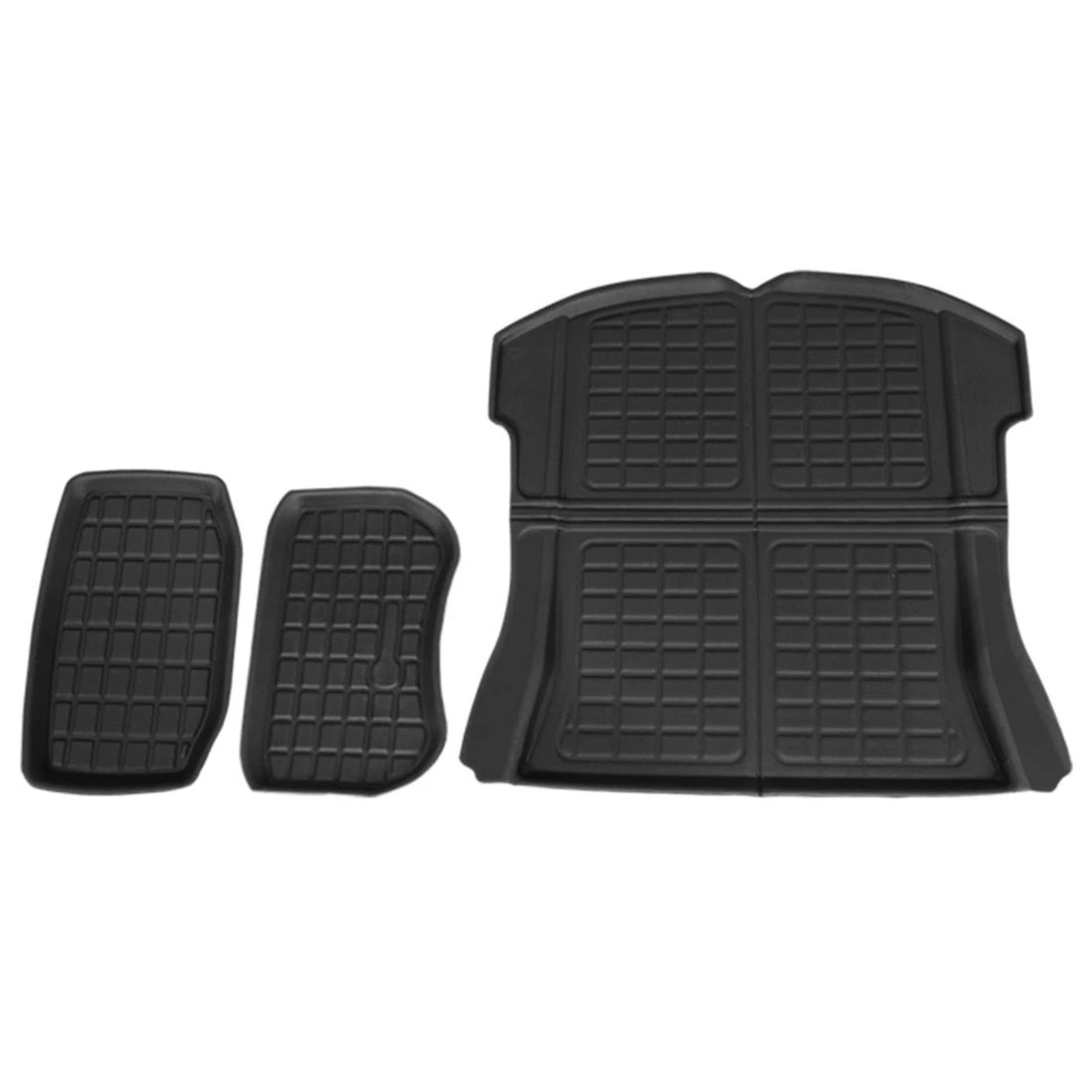 3 3PCS Car Rear Front Cargo Trunk Toolbox Rubber Mats Compatible for Tesla Model 3 - Black, 3 of 6