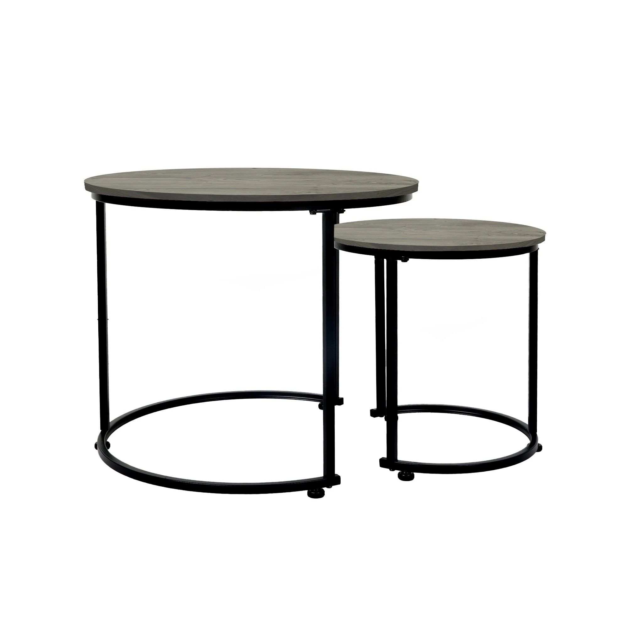 2 Levede Round Nesting Side Table - Grey, 2 of 9