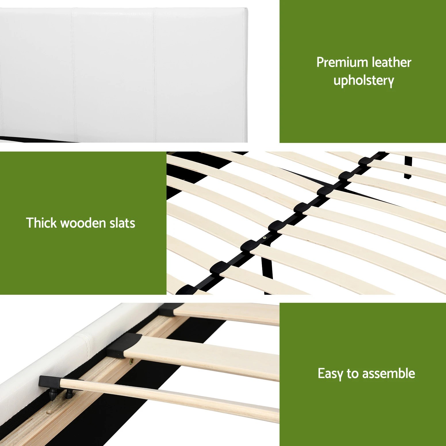 8 Artiss Double Bed Frame Platform  PVC Leather Hybrid Mattress Modern - Multi, 8 of 8