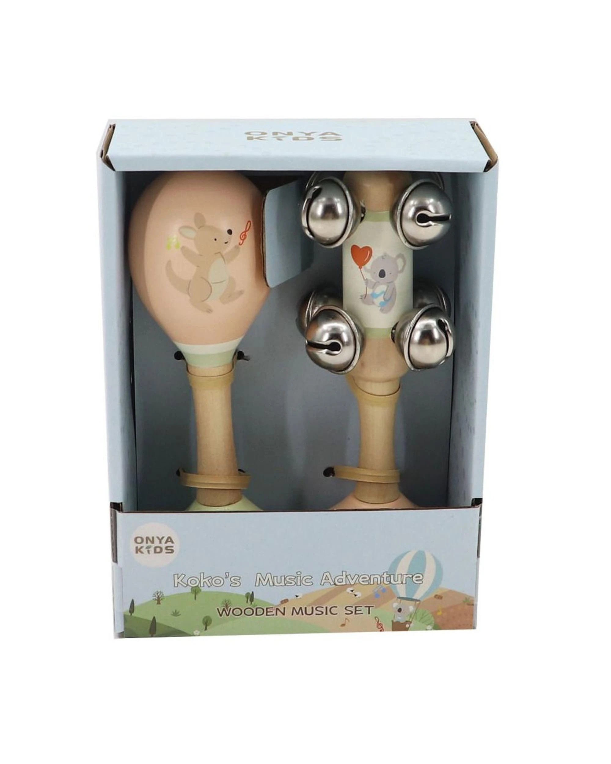 1 Onya Kids Koko's Music Adventure Koala and Kangaroo Wooden Music 2 Piece Set, 1 of 5