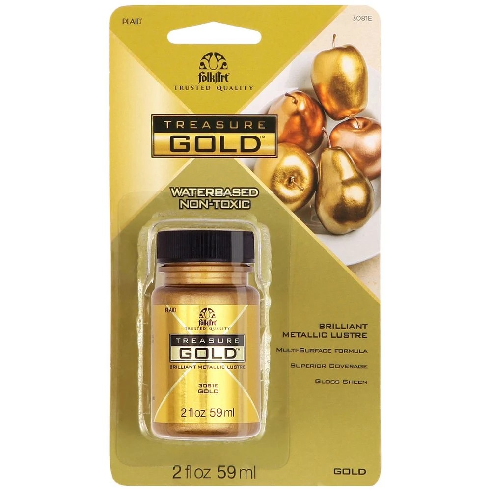 1 FolkArt Metallic Finishes Treasure Paint Gold, 1 of 2