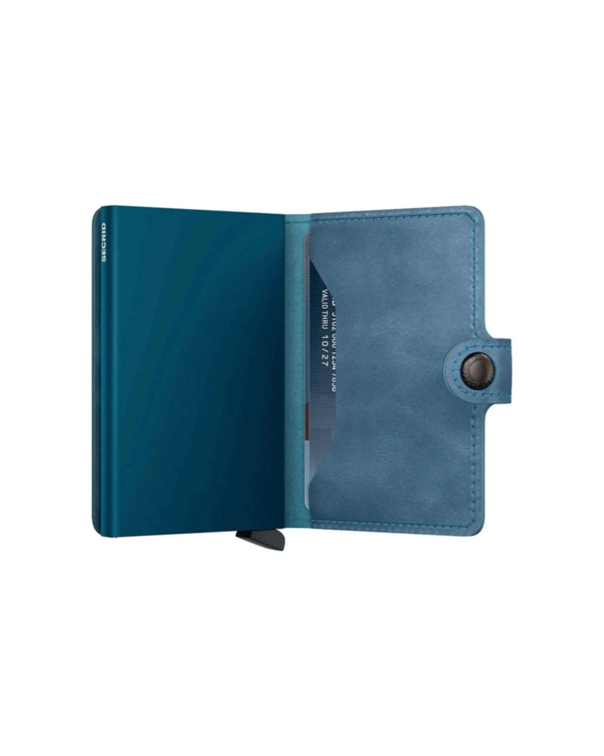 3 Secrid Miniwallet Compact RFID Wallet Vintage Aluminium Leather Vintage Teal - Blue, 3 of 5