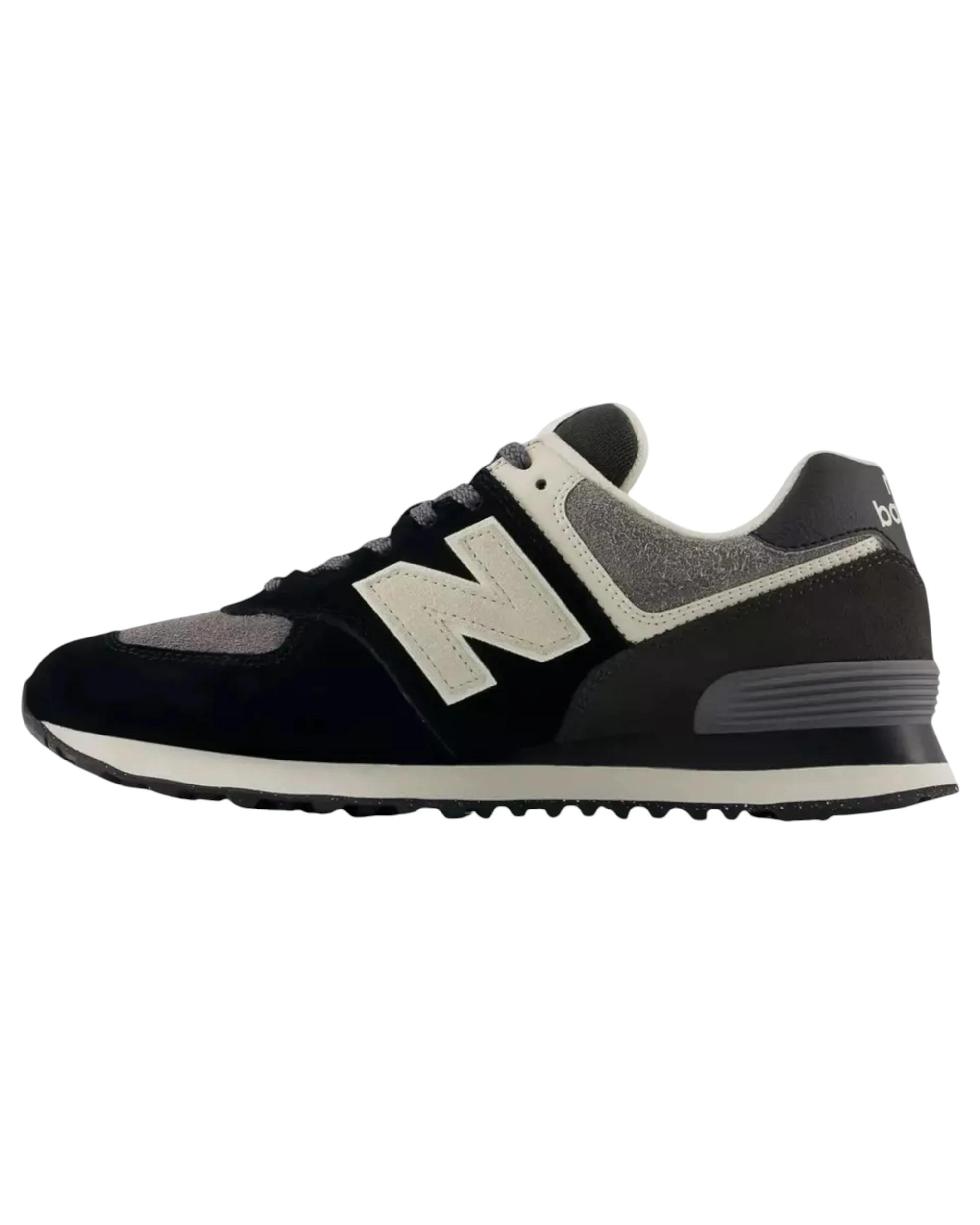 5 New Balance Mens 574 Athletic Shoes BLACK MULTI, 5 of 6