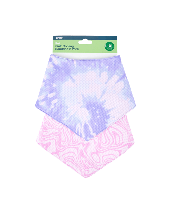 2 Pack Pet Cooling Bandana - Large to Extra Large, Pink