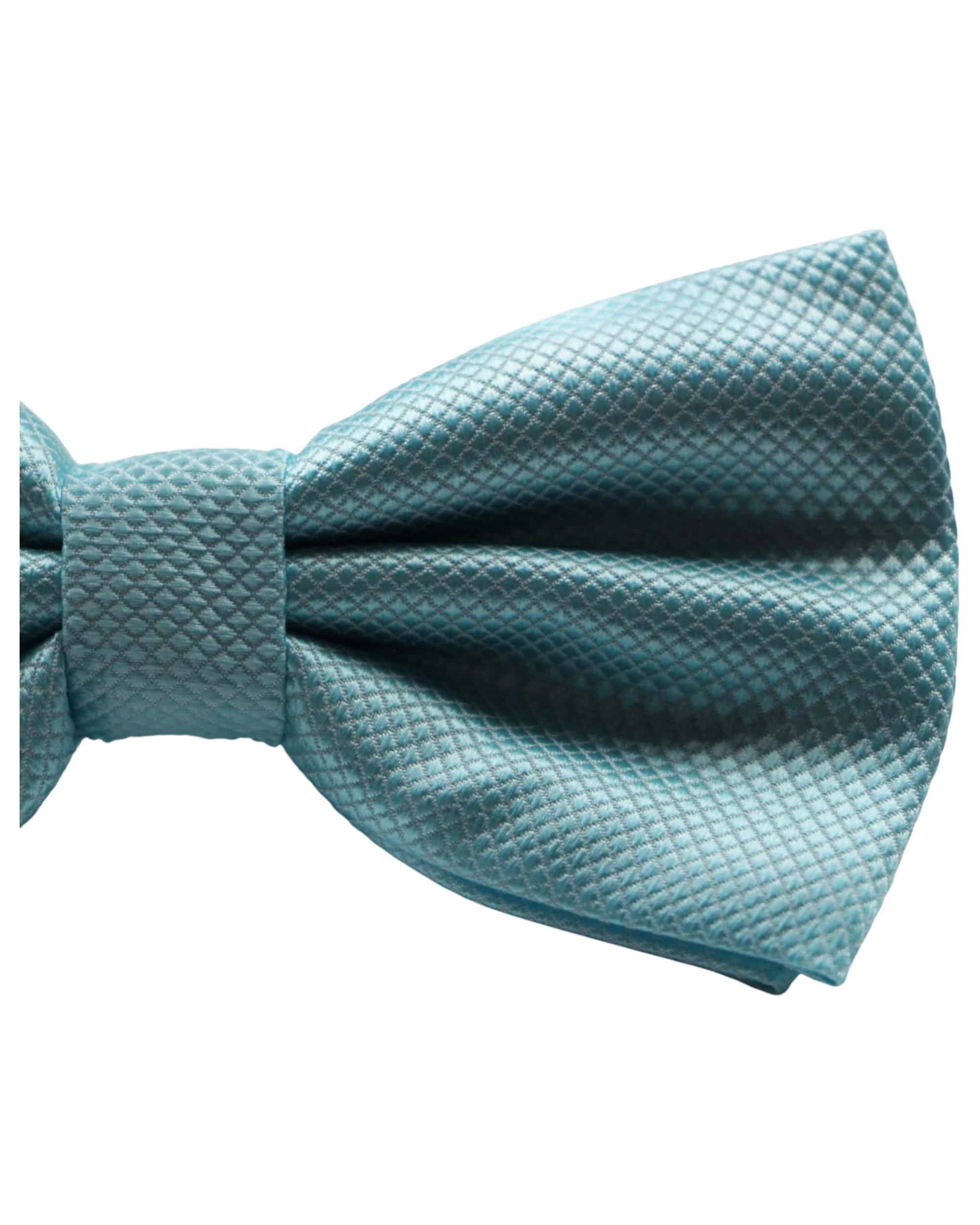 3 Zasel Mens Sky Blue Plain Coloured Checkered Bow Tie, 3 of 3