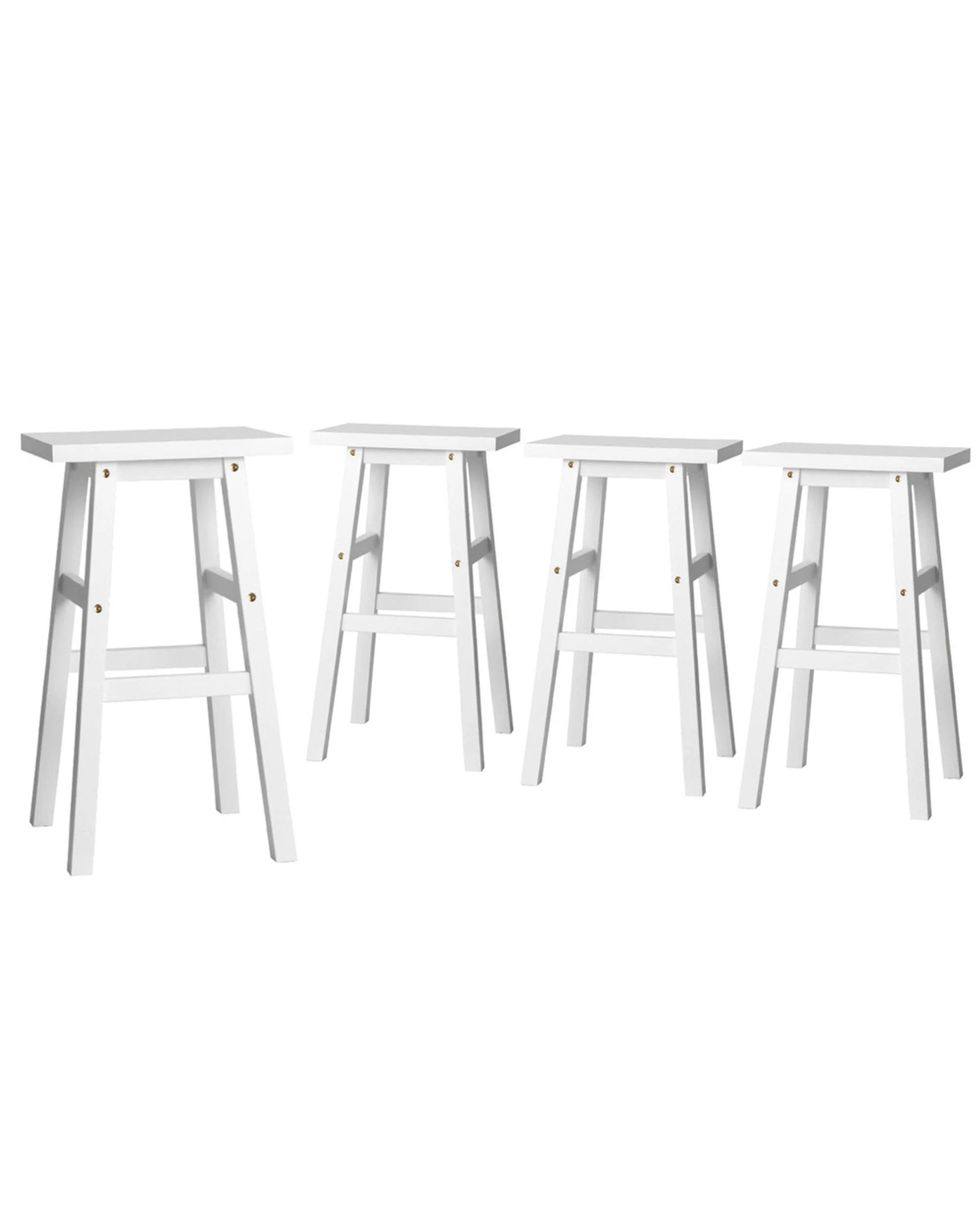 3 Artiss 4x Bar Stools Kitchen Chairs Wooden
 - White, 3 of 3