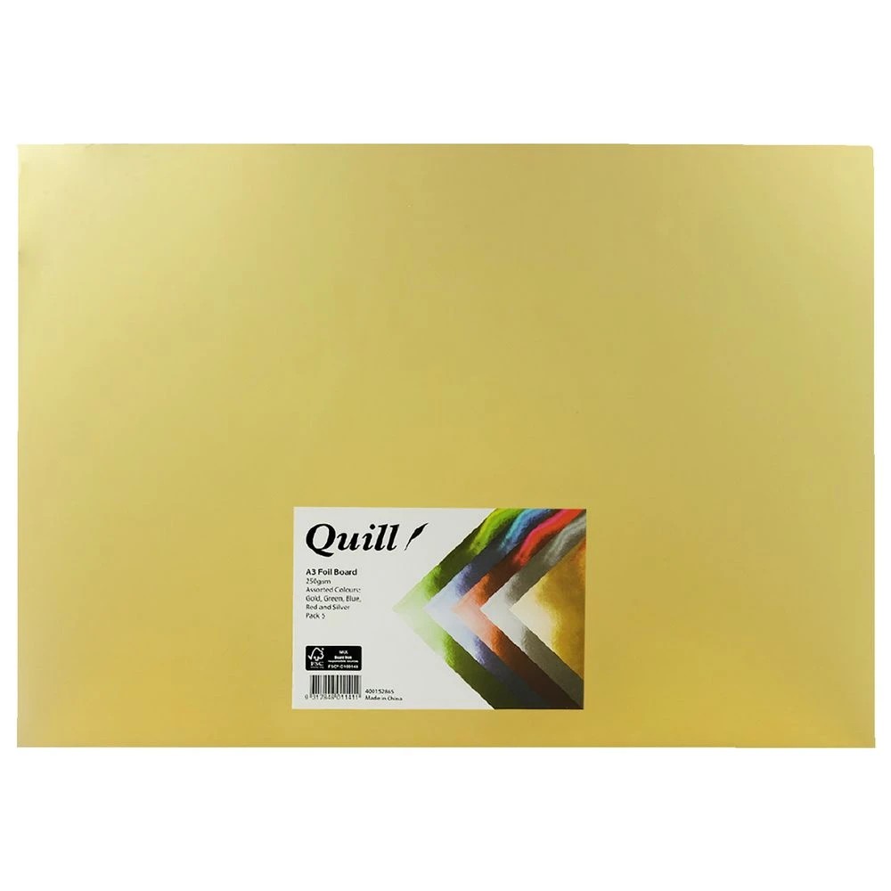 2 Quill A3 Foil Board Assorted 5 Pack, 2 of 2