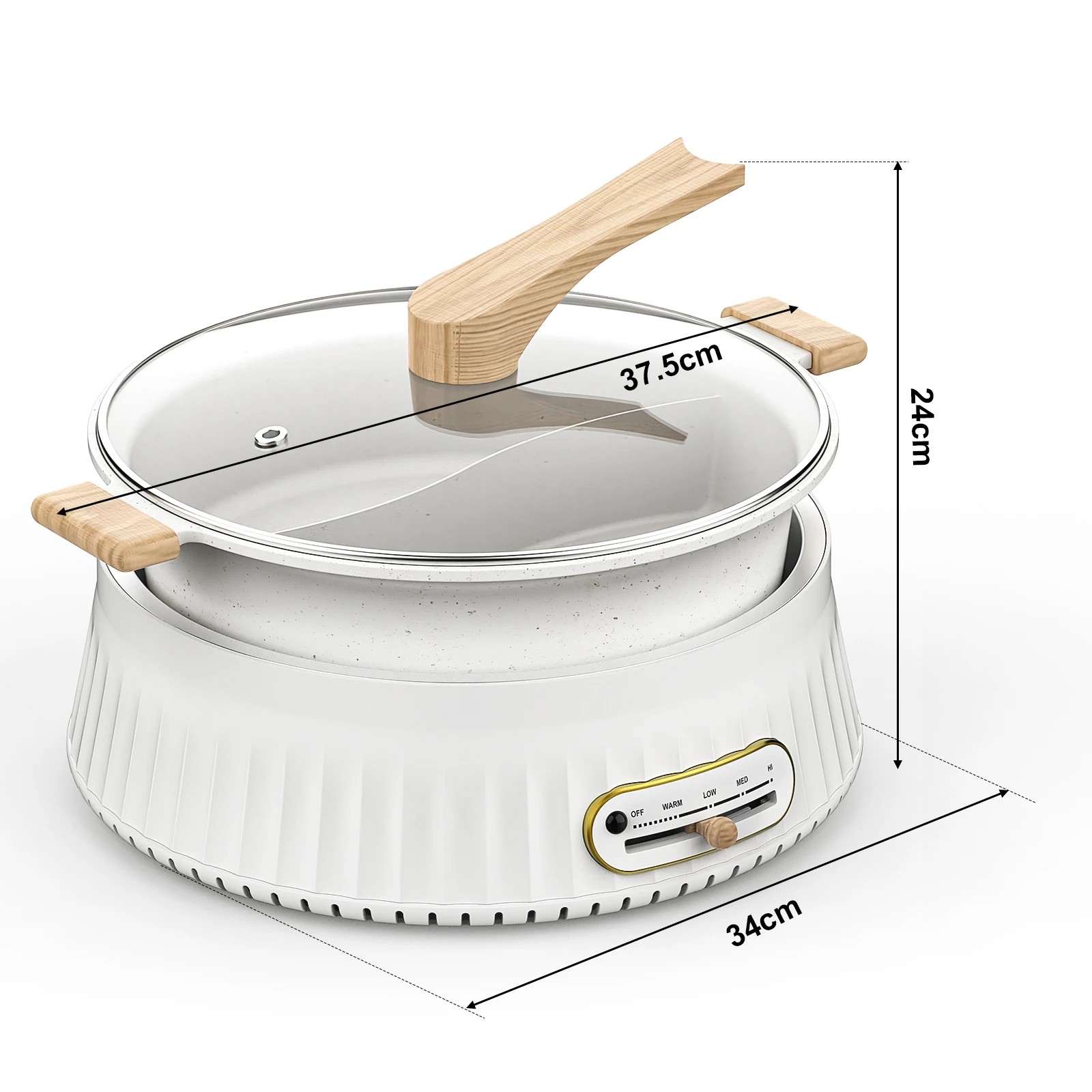 5 Yopower 4L Electric Hot Pot with Detachable Pot - White, 5 of 5
