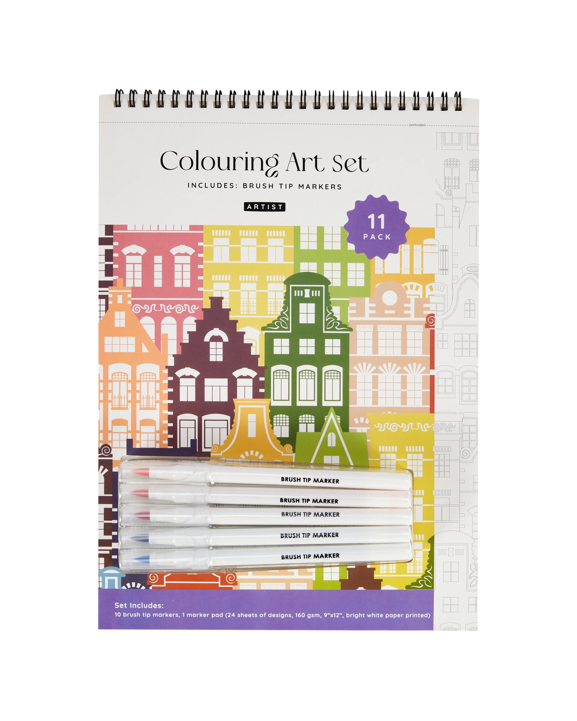 1 11 Pack Colouring Art Set - Buildings, 1 of 5