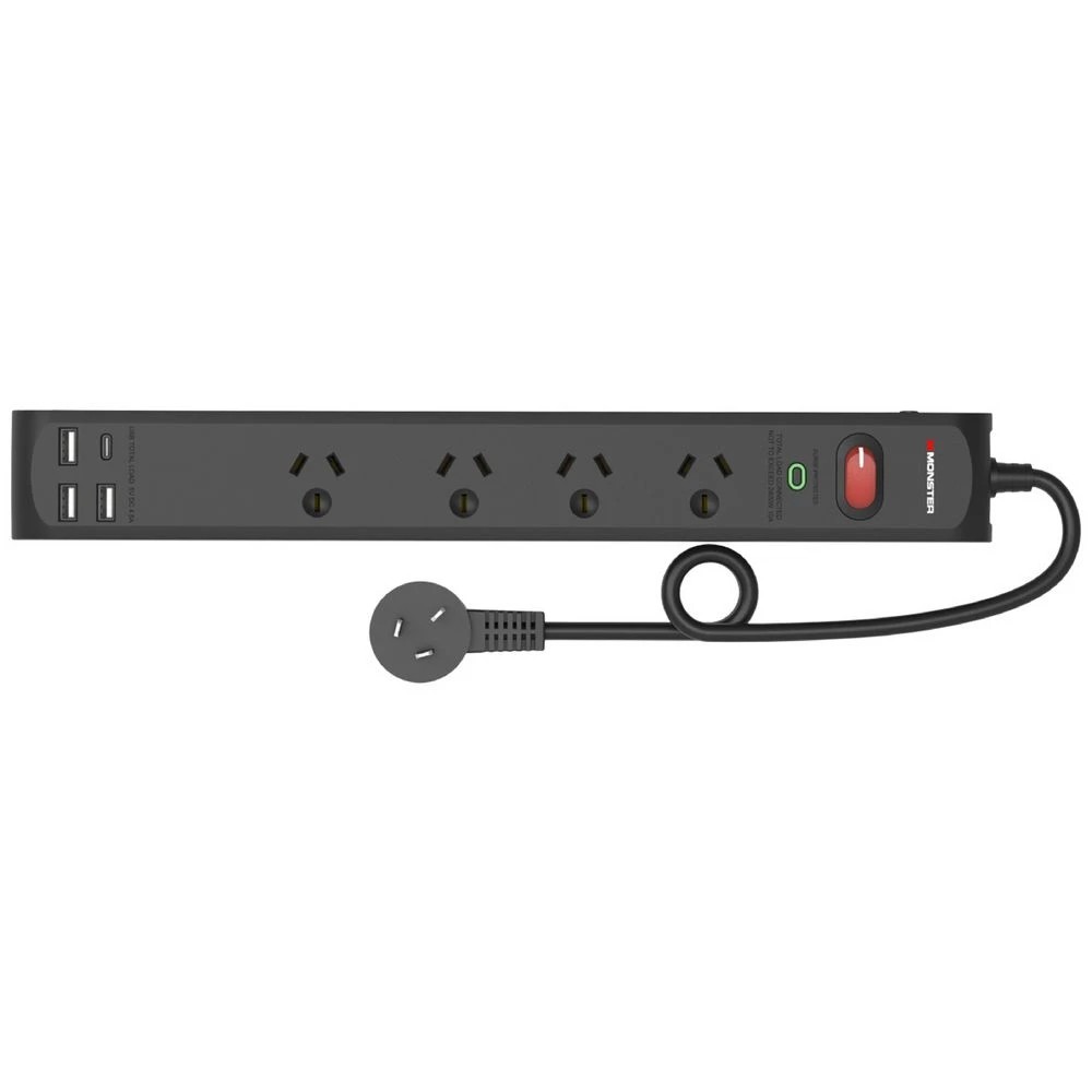 3 Monster 4 Socket Surge Protector Black, 3 of 3