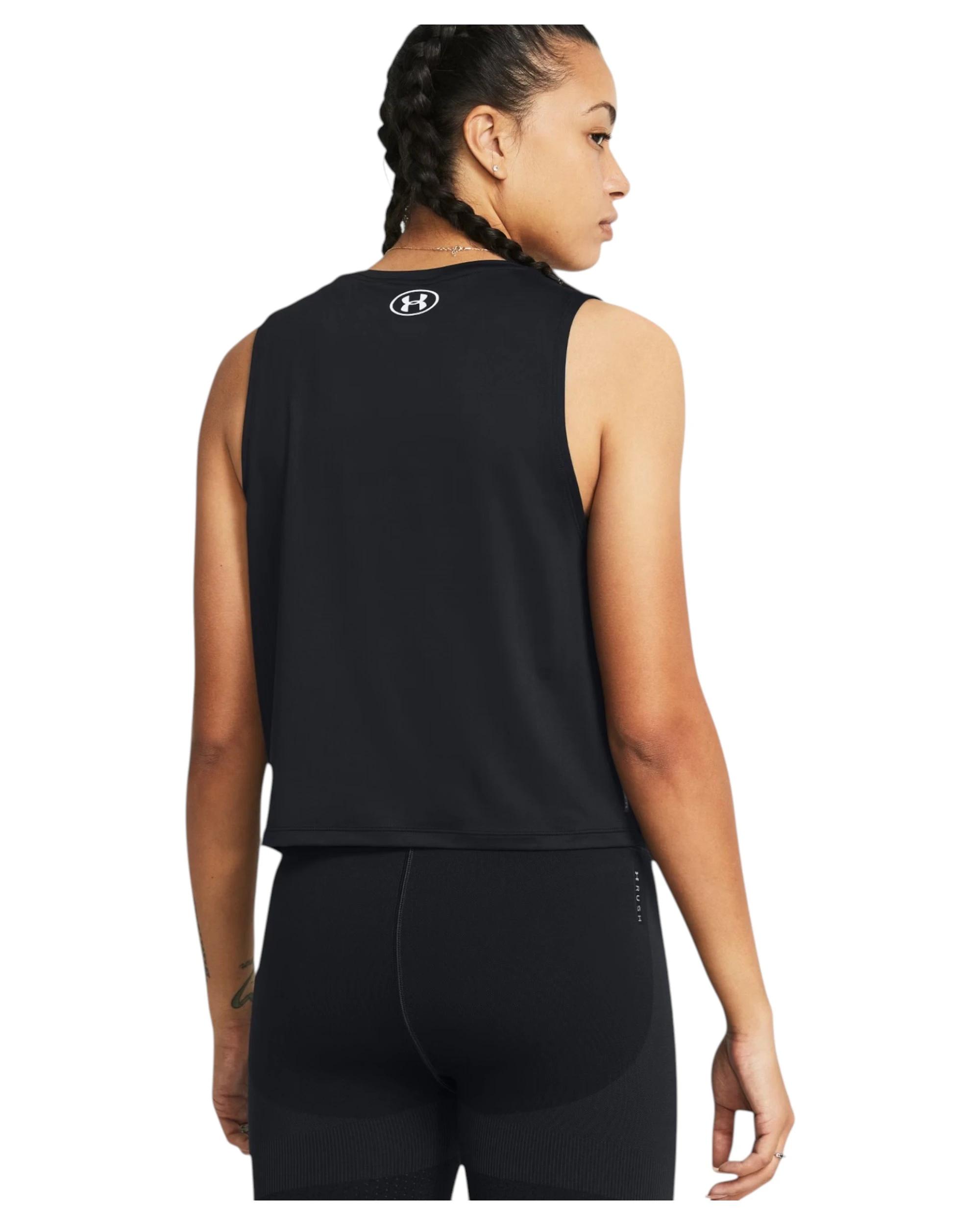 2 Under Armour Womens Vanish Energy Crop Tank Black Singlet BLACK, 2 of 4