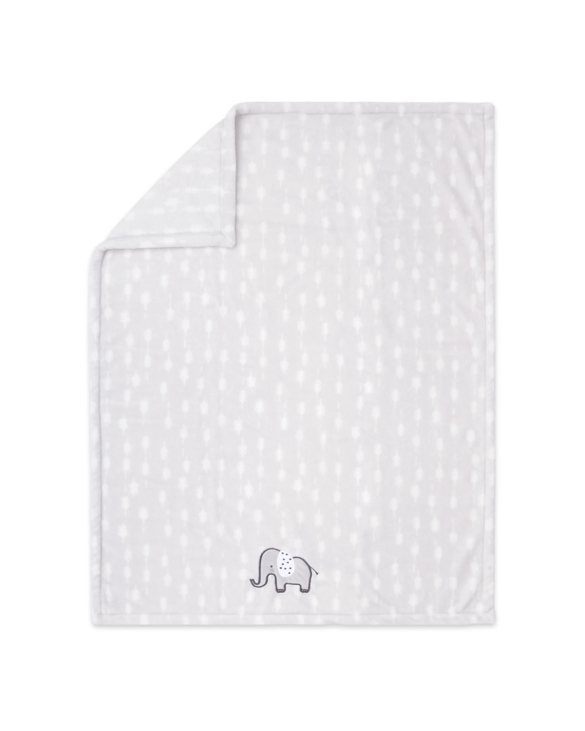 2 Little Haven Applique Elephant Baby Blanket Soft Fleece Pram Travel Nursery - Multi, 2 of 3
