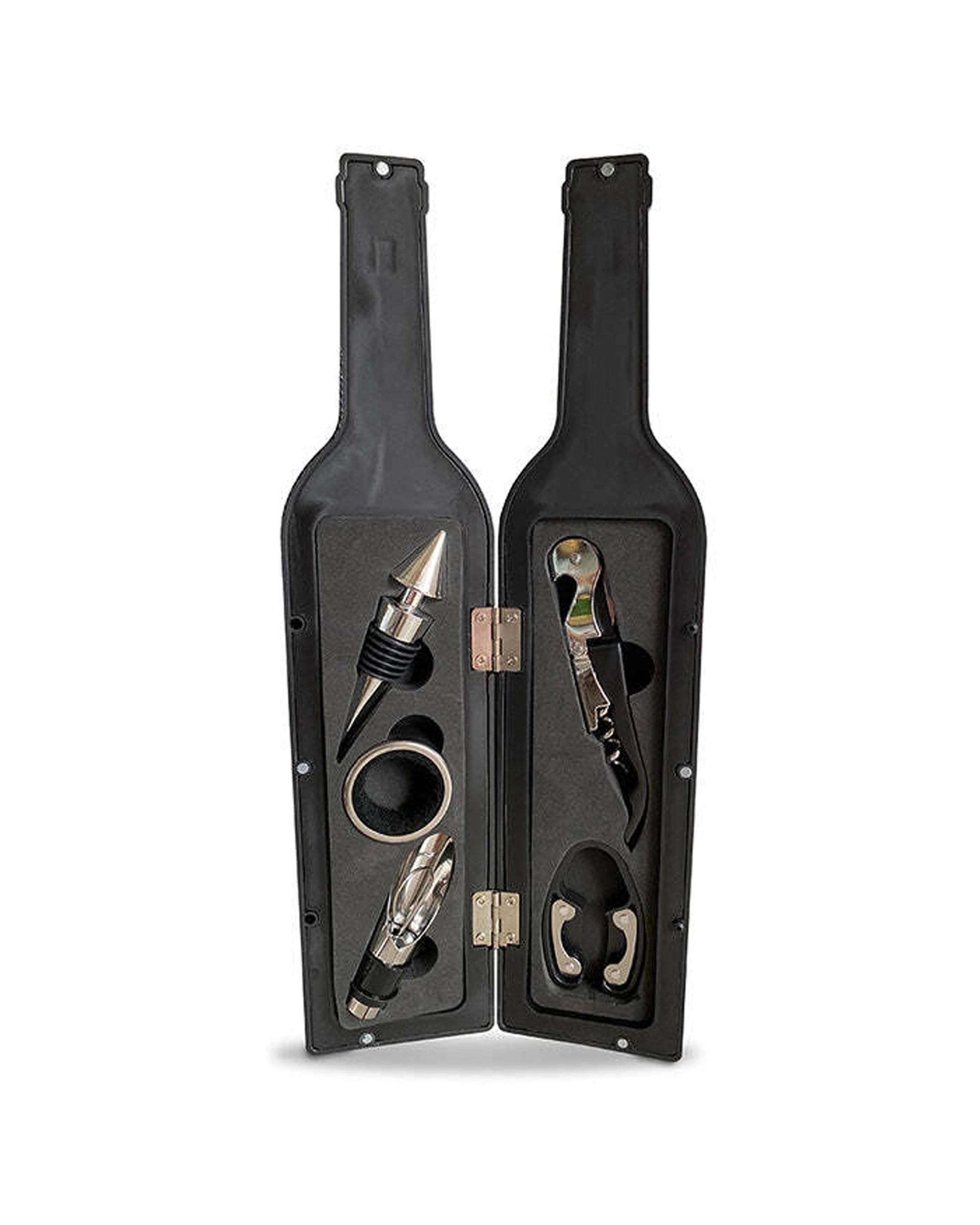 2 Mens Republic Wine Tool Gift Set 5 Piece Corkscrew And Accessories Set 5 Pc Metal Kit - Black, 2 of 5