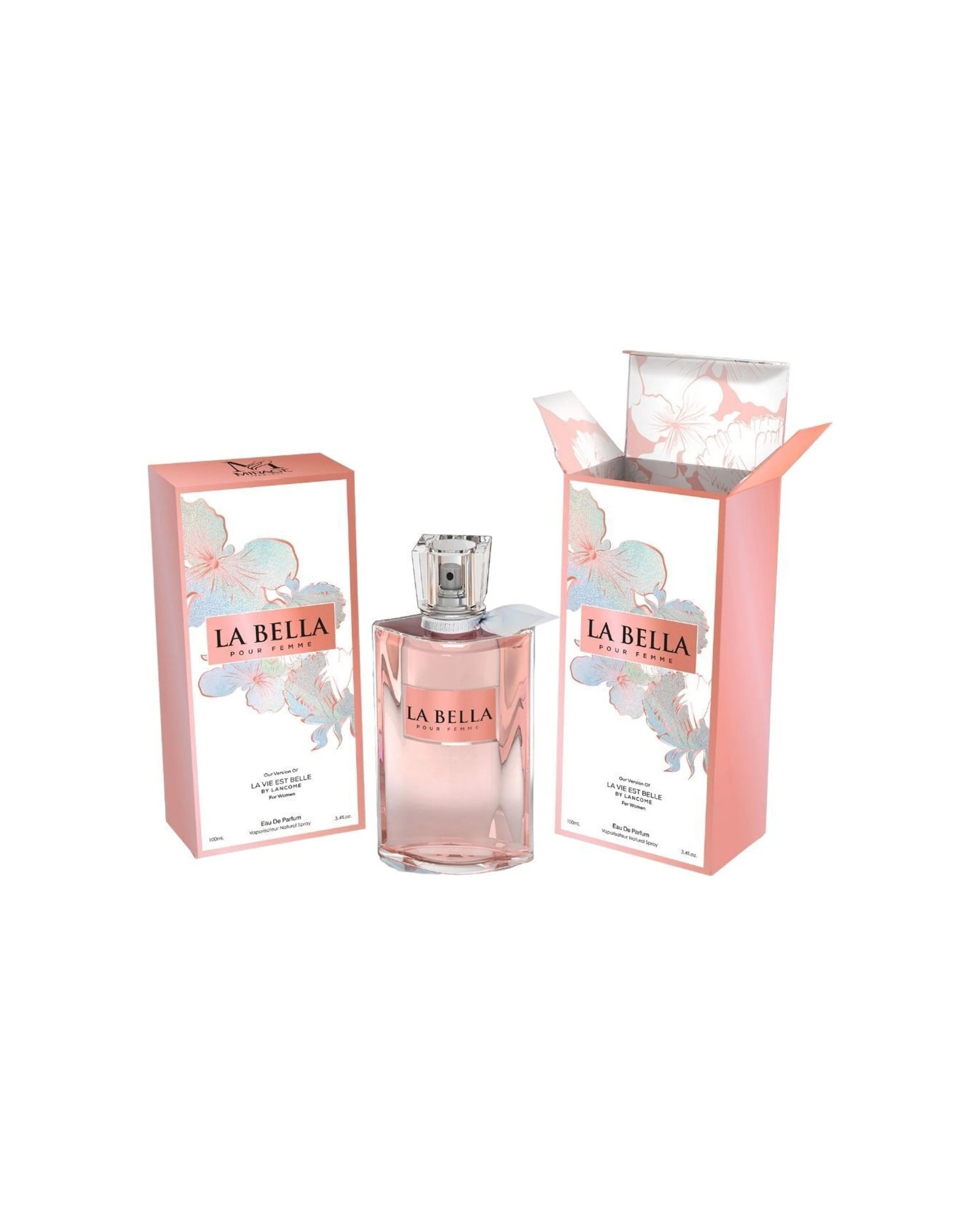 2 Mirage La Bella Eau De Parfum Edp Spray Scent Fragrance For Women 2 Pack 100Ml - Pink, 2 of 2