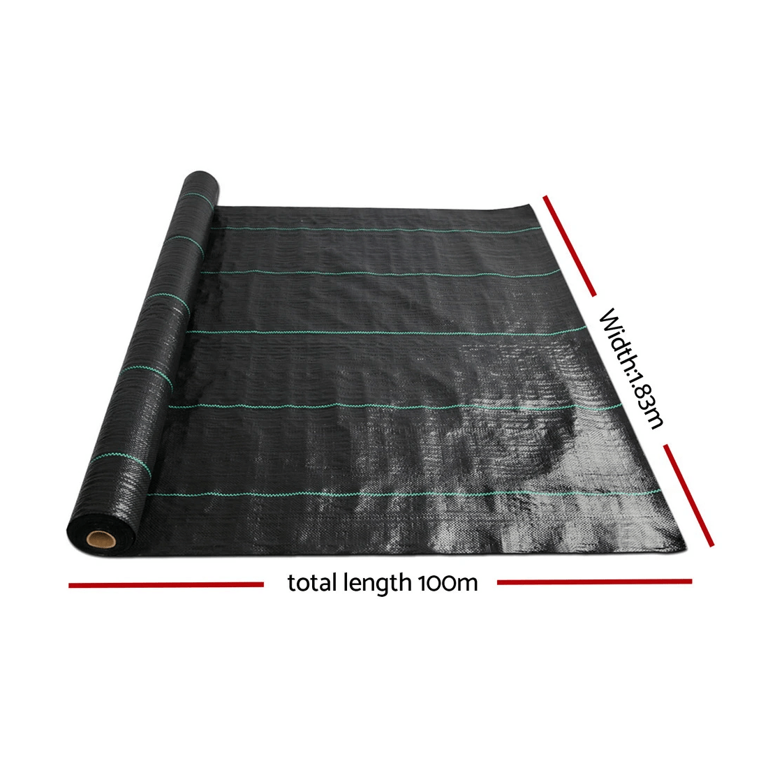 Instahut 1.83x100m Weed Mat Woven Fabric Weed Mat Control Matting Garden Plant main image 0