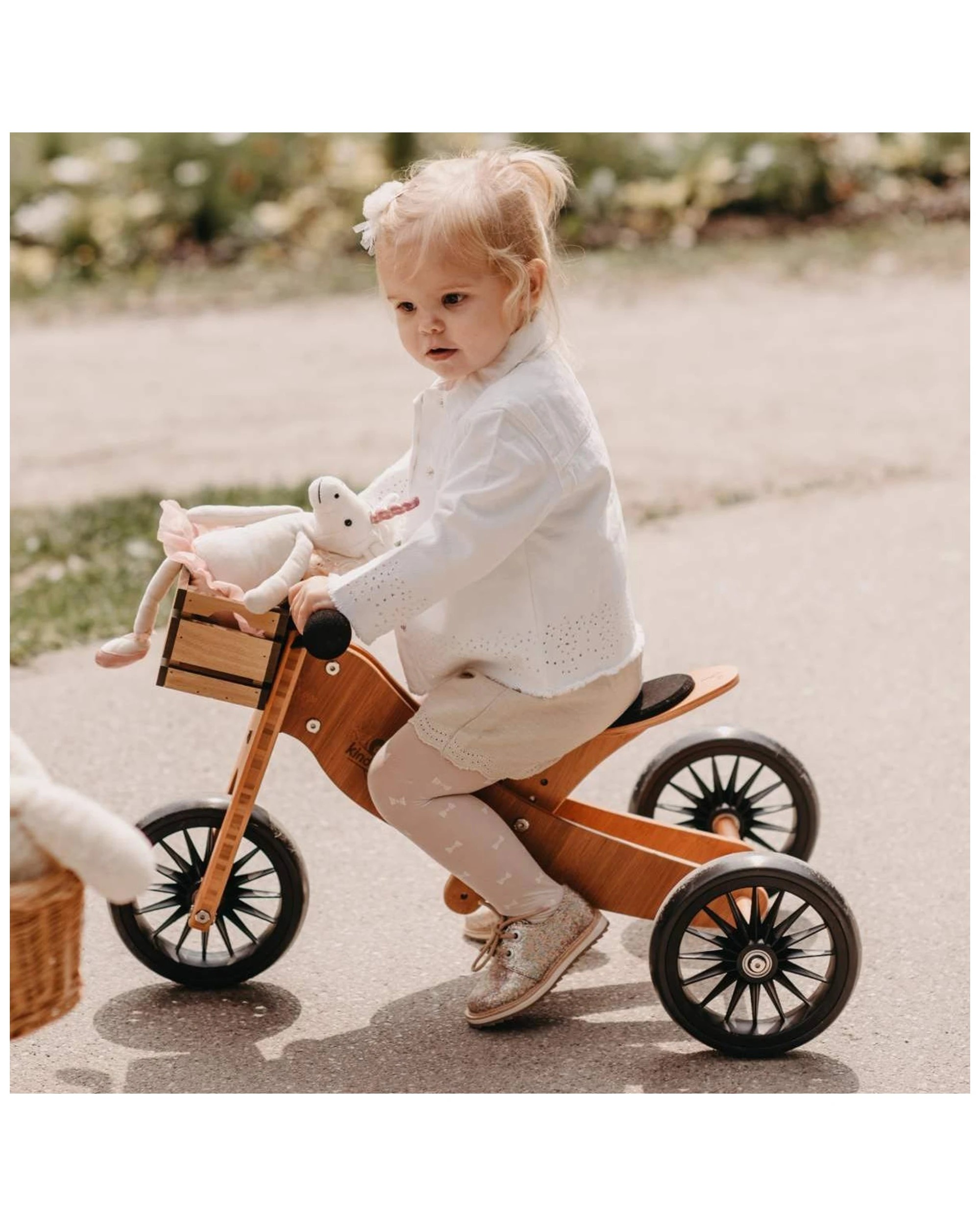 8 Kinderfeets Tiny Tot Plus Bamboo Balance Bike And Trike Kids Ride On Toy 18 Months Plus - Brown, 8 of 9