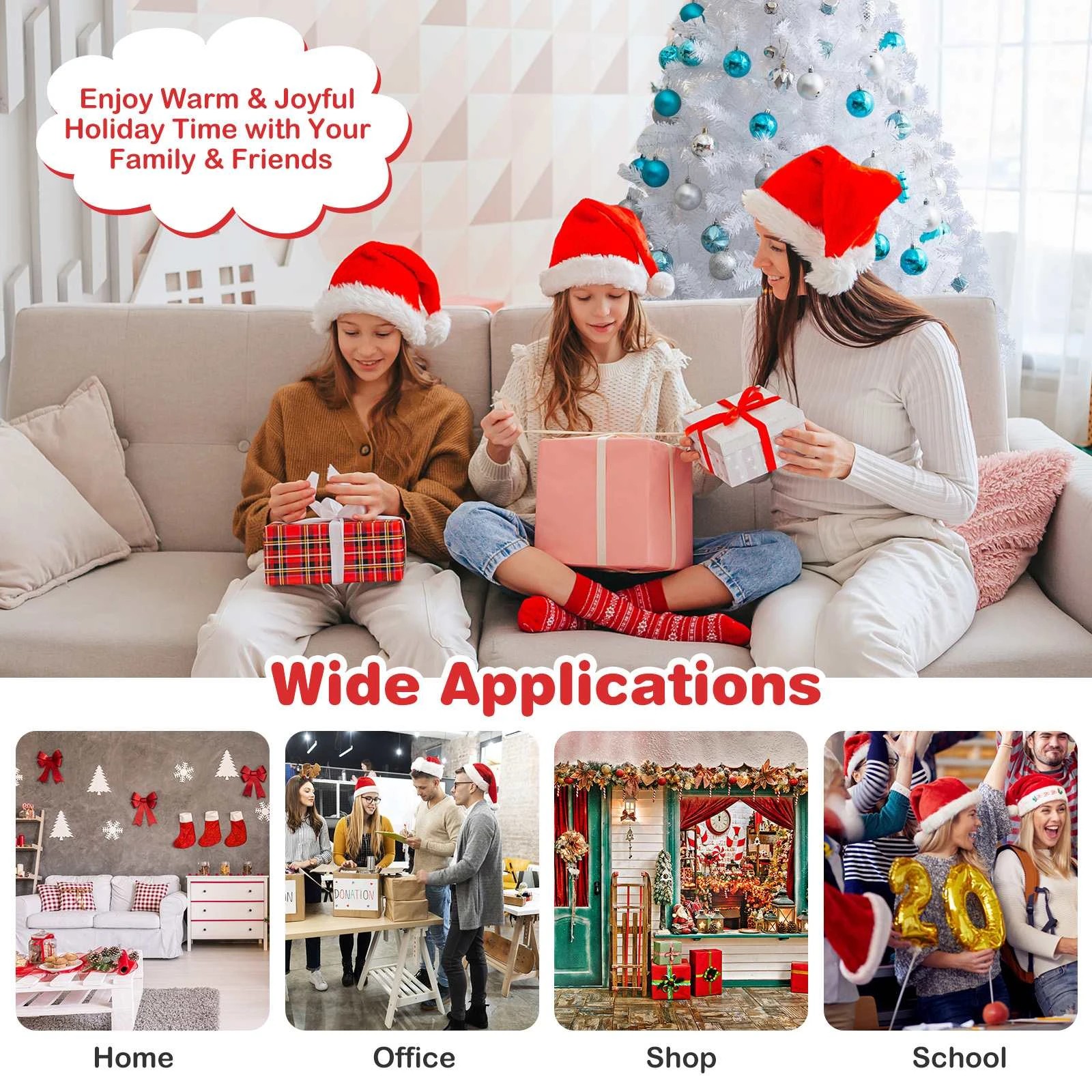 5 Costway 2.1M/7ft White PVC Artificial Christmas Tree, 5 of 7