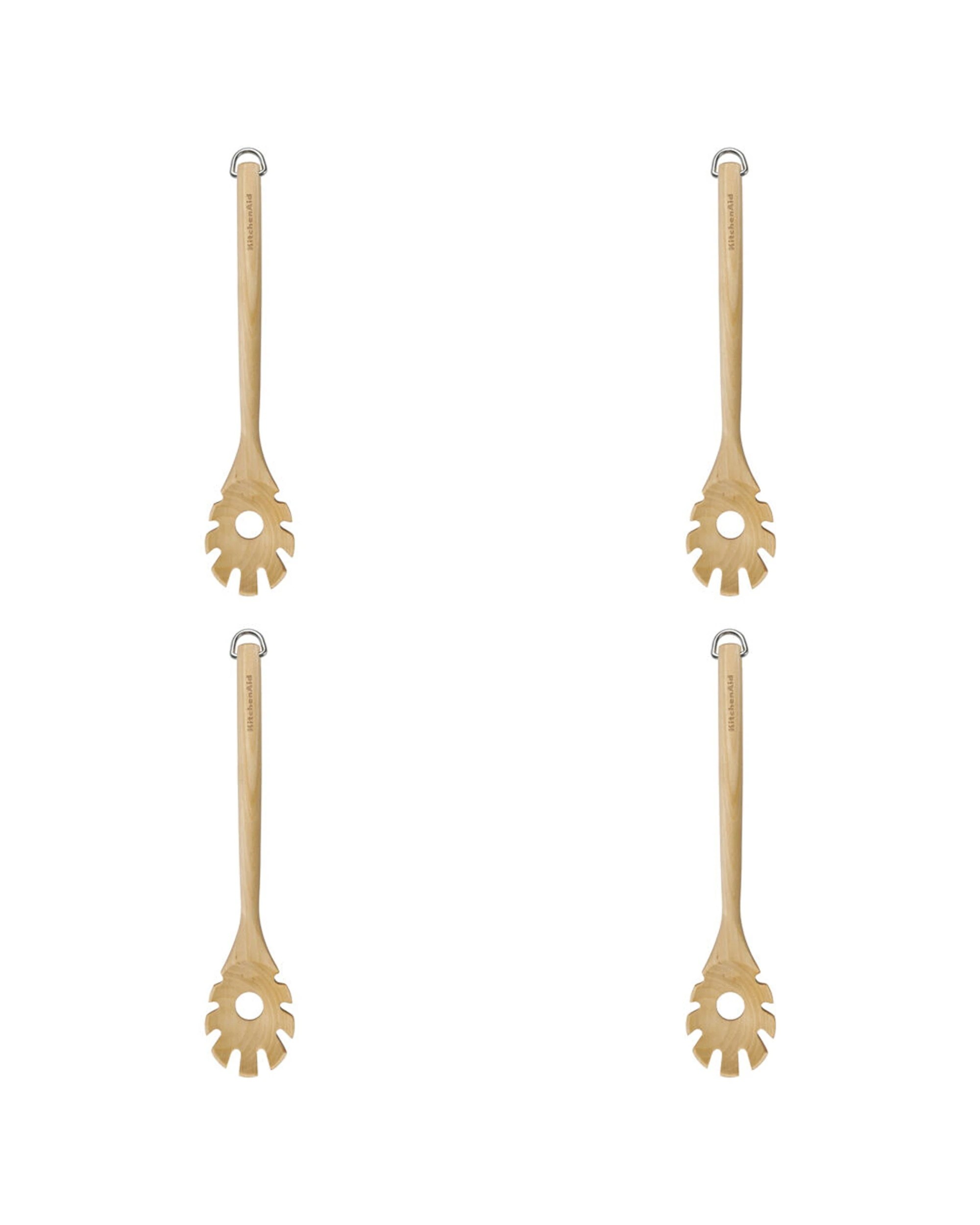 1 KitchenAid Birchwood Pasta Server 4PK Wooden Cooking Kitchen Utensil - Beige, 1 of 6